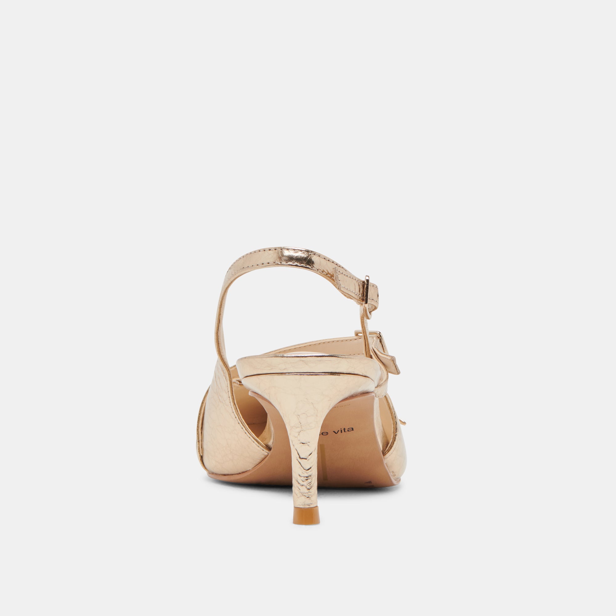 PAMLA Women's Mid Heel Sandals - Light Gold Distressed Leather Wide Heels for Comfort & Style | Perfect for Weddings, Parties & Evening Events