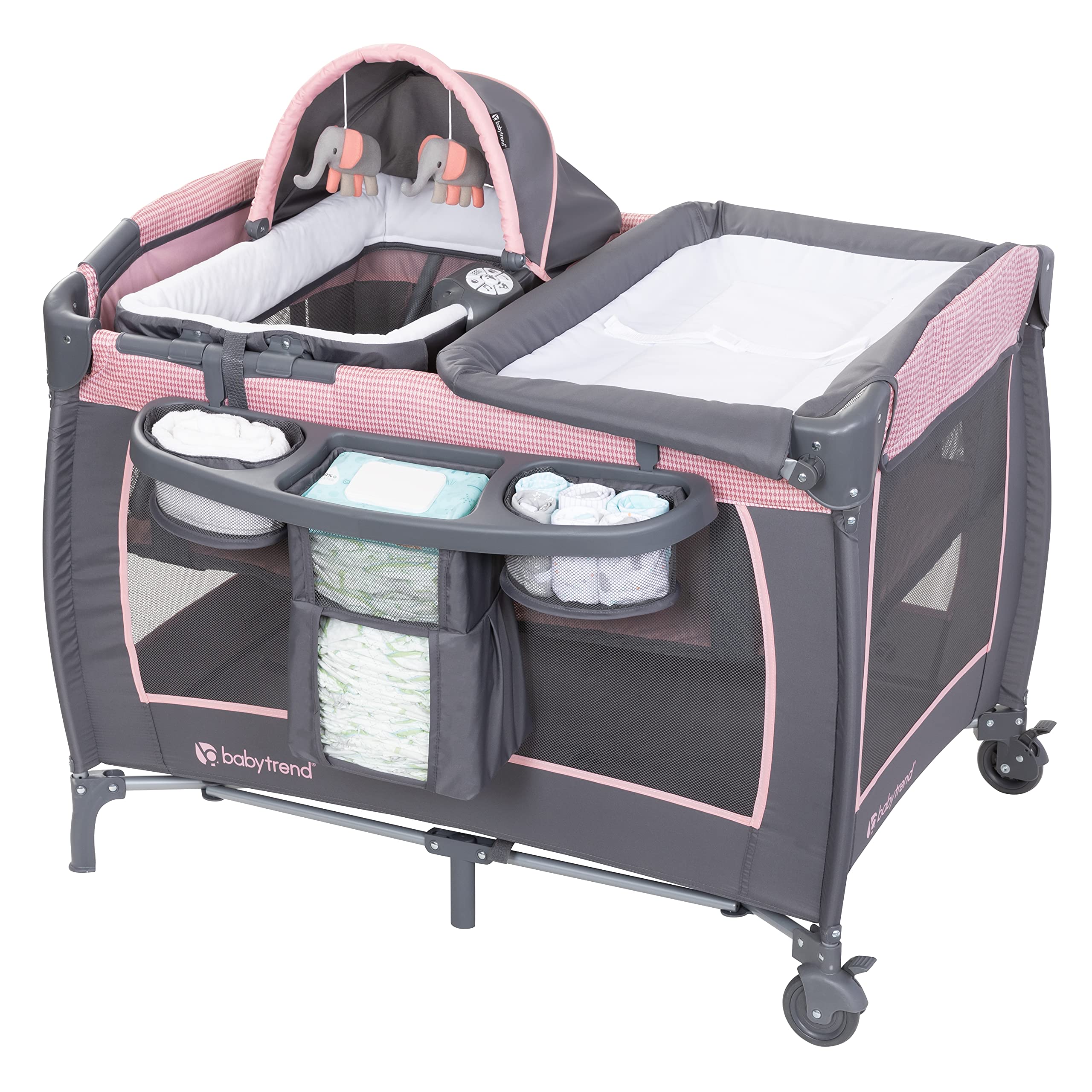 Baby Trend Lil' Snoppe Deluxe III Portable Infant Bassinet - Soft Pink for Newborns | Perfect for Nursery, Bedroom & Travel Use