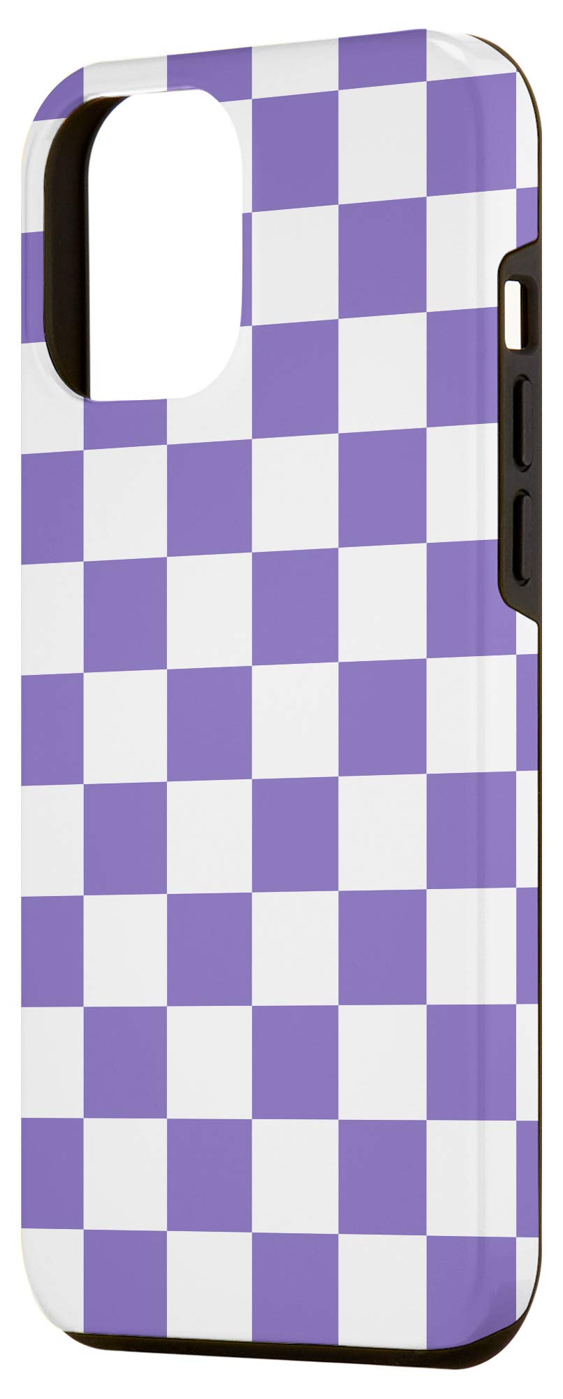 iPhone 12 Pro Max Case - Vintage Purple & White Checkerboard Design | Slim Protective Cover for Daily Use, Travel & Work | Compatible with Wireless Charging