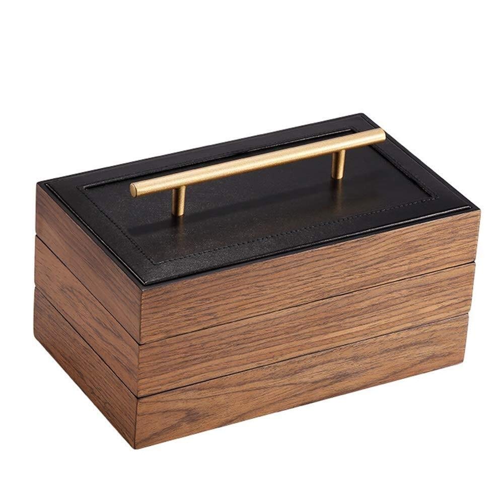 QTT 3-Layer Wooden Jewelry Box with Handle - High Capacity Storage Organizer for Rings, Necklaces, Bracelets | Elegant Jewelry Display Case for Women | Perfect for Home, Travel & Gift Giving