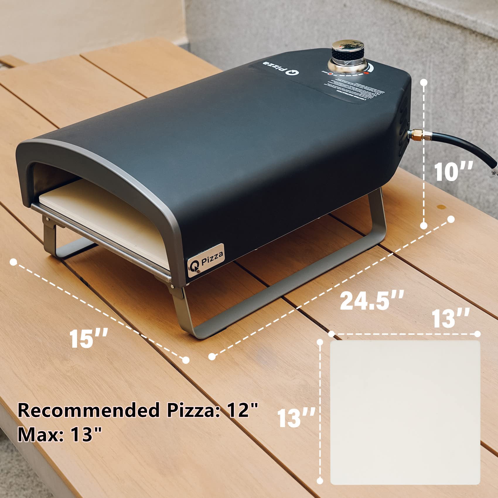 Portable Gas Pizza Oven for Outdoor Cooking - 13x13 Inch Pizza Stone Included | Backyard Pizza Maker for Parties, Camping & Picnics | Perfect Outdoor Kitchen Accessory & Gift Idea (Model PS100)