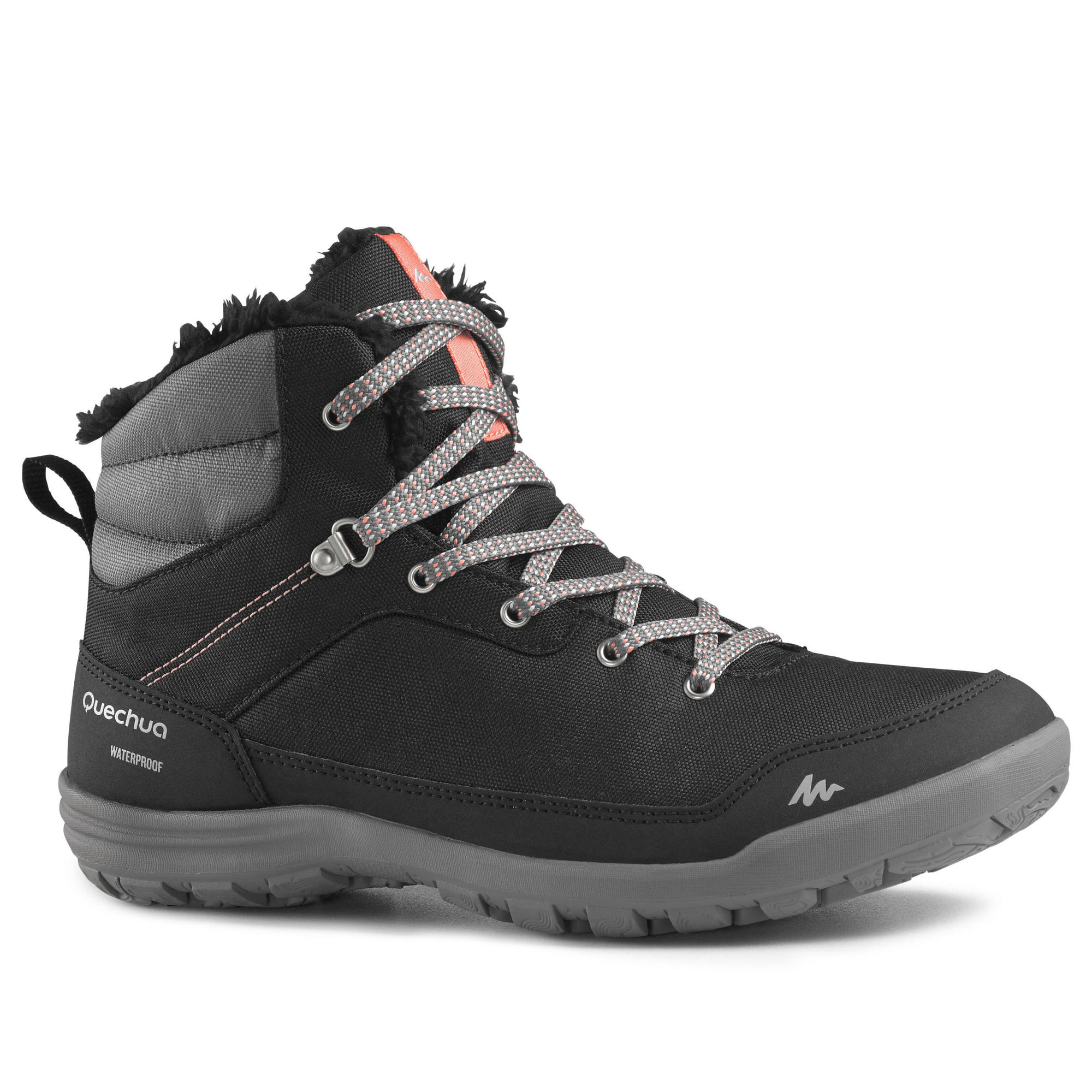 Quechua Women's SH100 MID Waterproof Hiking Boots - Warm Winter Snow Boots for Outdoor Trekking & Mountain Climbing