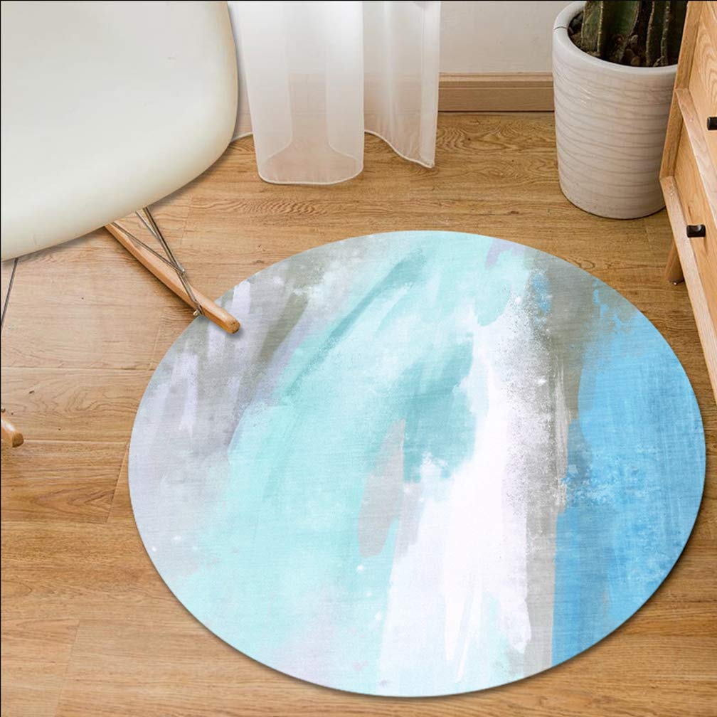 MOXIC Modern Abstract Round Area Rug 4.6'x4.6' - Soft Non-Slip Washable Carpet for Living Room, Bedroom, Nursery & Bathroom - Kids Play Mat, Home Decor, Nordic Style Circular Rug (Perfect for Playtime, Relaxation & Stylish Interior Design)