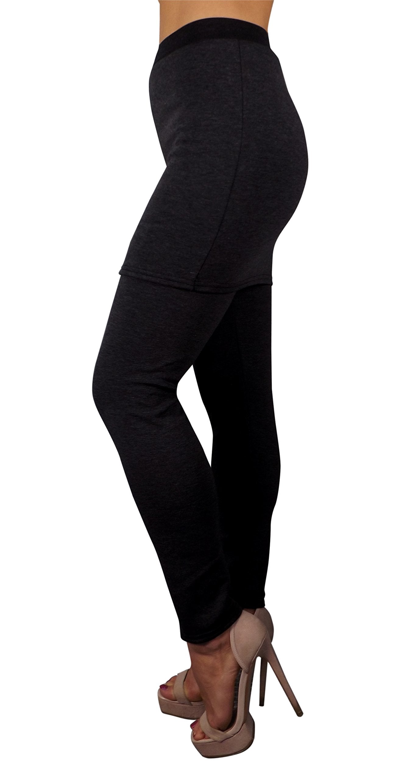 Women's Warm Thick Fur-Lined Legging Skirt - High Waisted Yoga Pants for Winter - Perfect for Yoga, Running, Workout & Casual Wear