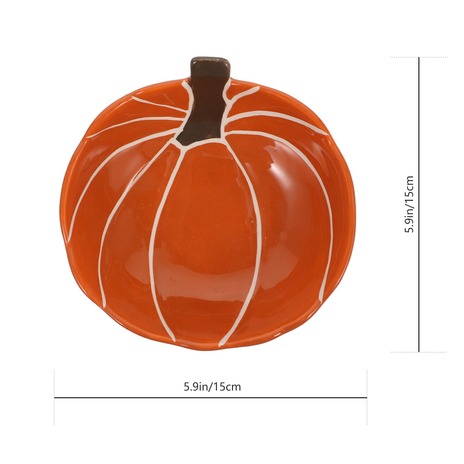 Halloween Trick or Treat Candy Bowl - Ceramic Pumpkin Salad Bowl & Fruit Dish Basket for Thanksgiving Christmas Party Decor - Yellow - Perfect for Holiday Parties, Candy Display & Home Decor