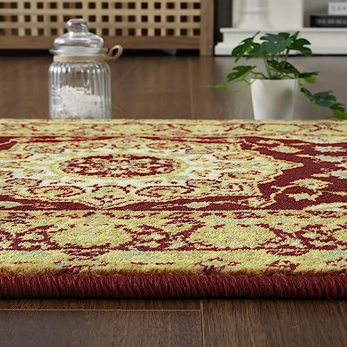 GARVEE 2x6 Runner Rugs - Soft Boho Indoor Carpet for Living Room, Bedroom, Dining Room, Kitchen, Office & Nursery - Easy Care Home Decor Accent Floor Mat in Red - Perfect for Hallways, Entryways & Cozy Spaces