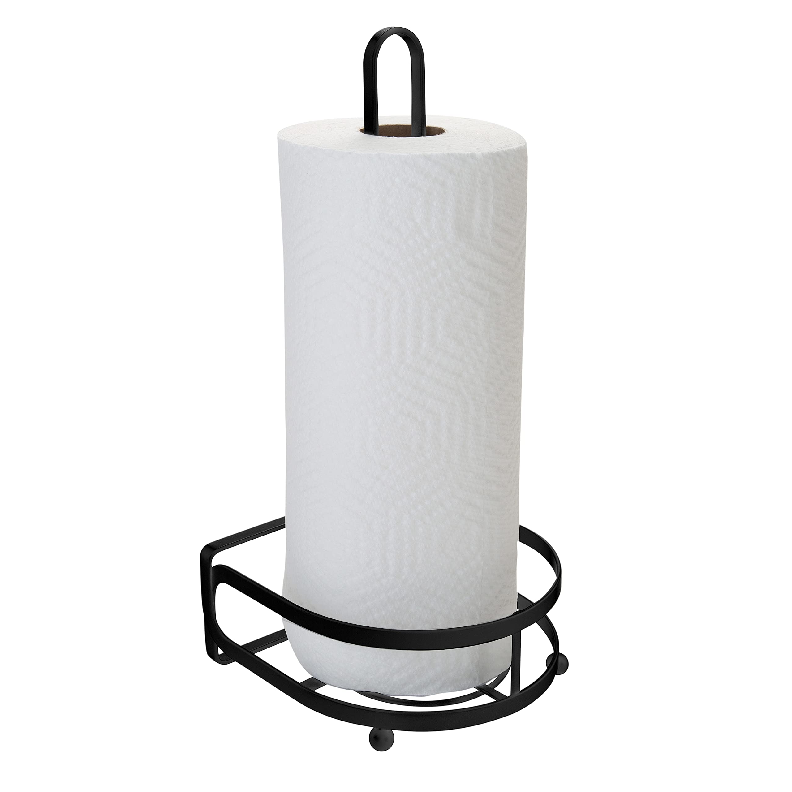 Industrial Matte Black Paper Towel Holder - Heavy Duty Kitchen Organizer for Countertop, Bar, Restaurant & Home Use