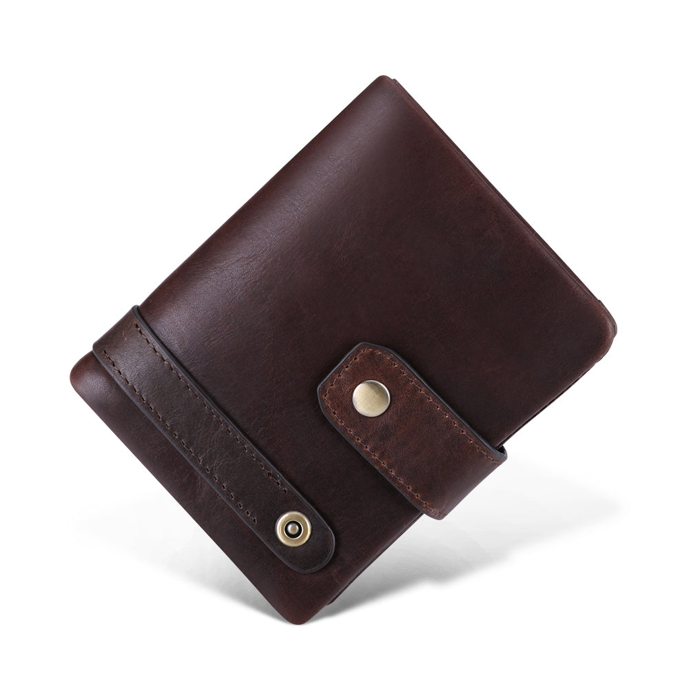Personalized RFID Blocking Leather Bifold Wallet for Men - Slim Minimalist Design with ID Window & Card Slots - Perfect for Everyday Carry, Travel & Business Use