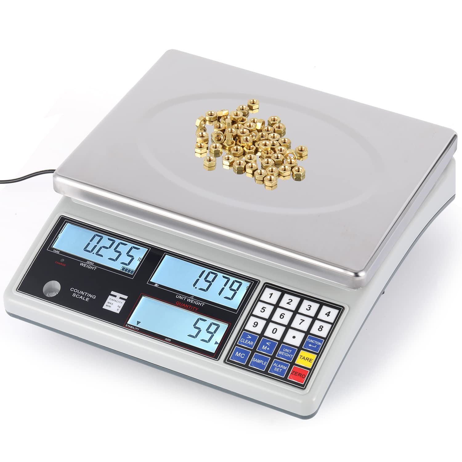 Bonvoisin 10kg/22lb Digital Precision Scale with 0.1g Accuracy - Industrial Parts, Coins & Inventory Counting Scale for Jewelry, Shipping, Kitchen & Laboratory Use