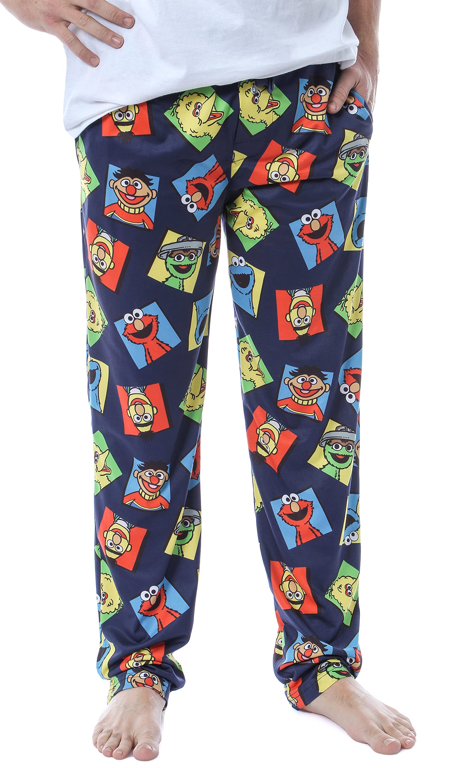 **Sesame Street Men's Pajama Pants - Cookie Monster, Elmo, Big Bird, Oscar The Grouch, Bert & Ernie - Soft Lounge & Sleep Pants for Fans & Collectors - Perfect for Relaxing at Home or Gift Giving**