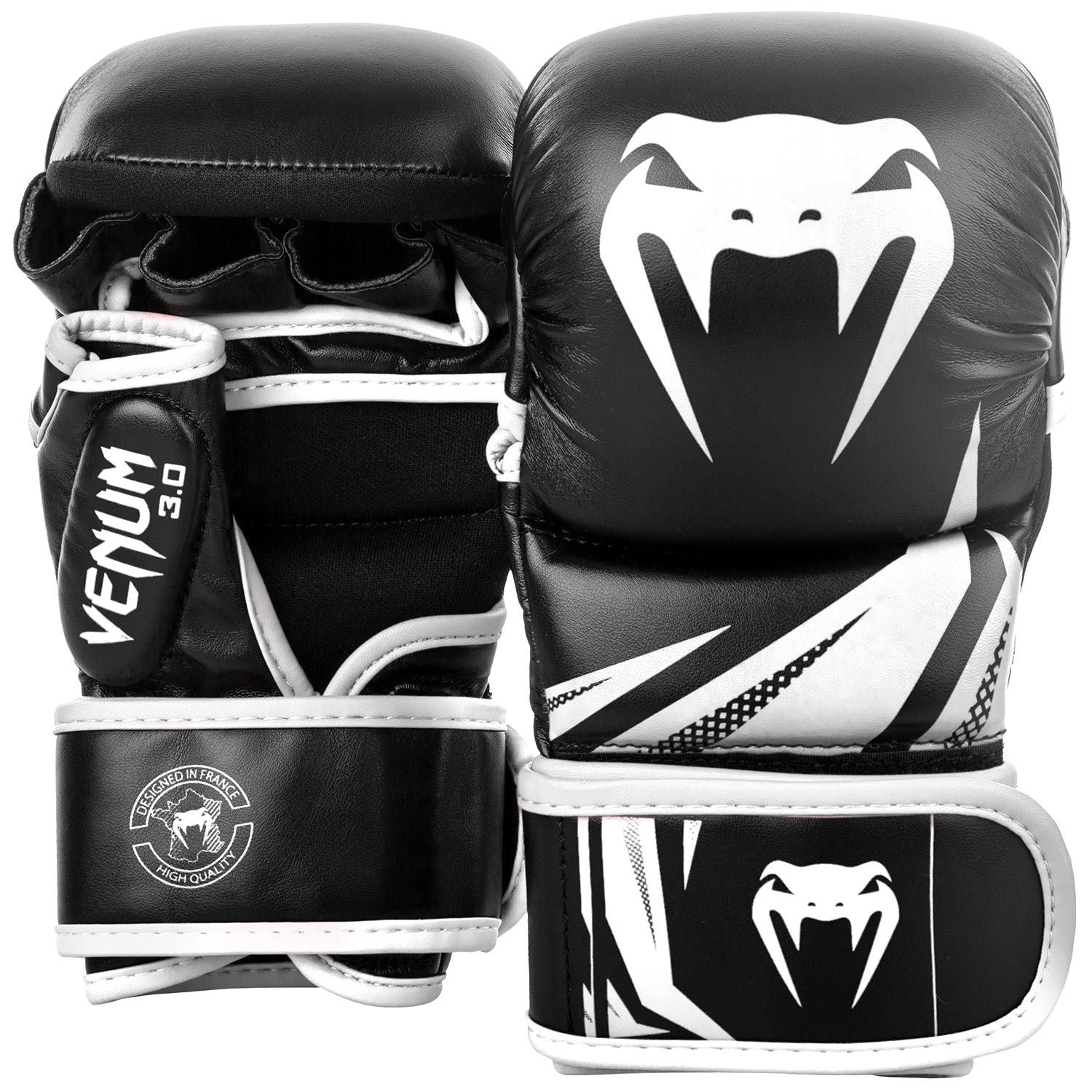 VENUM MMA Gloves for Sparring - Challenger 3.0 Training Gloves (Black/White) | Premium UFC Fight Gear for MMA, Boxing & Muay Thai Training