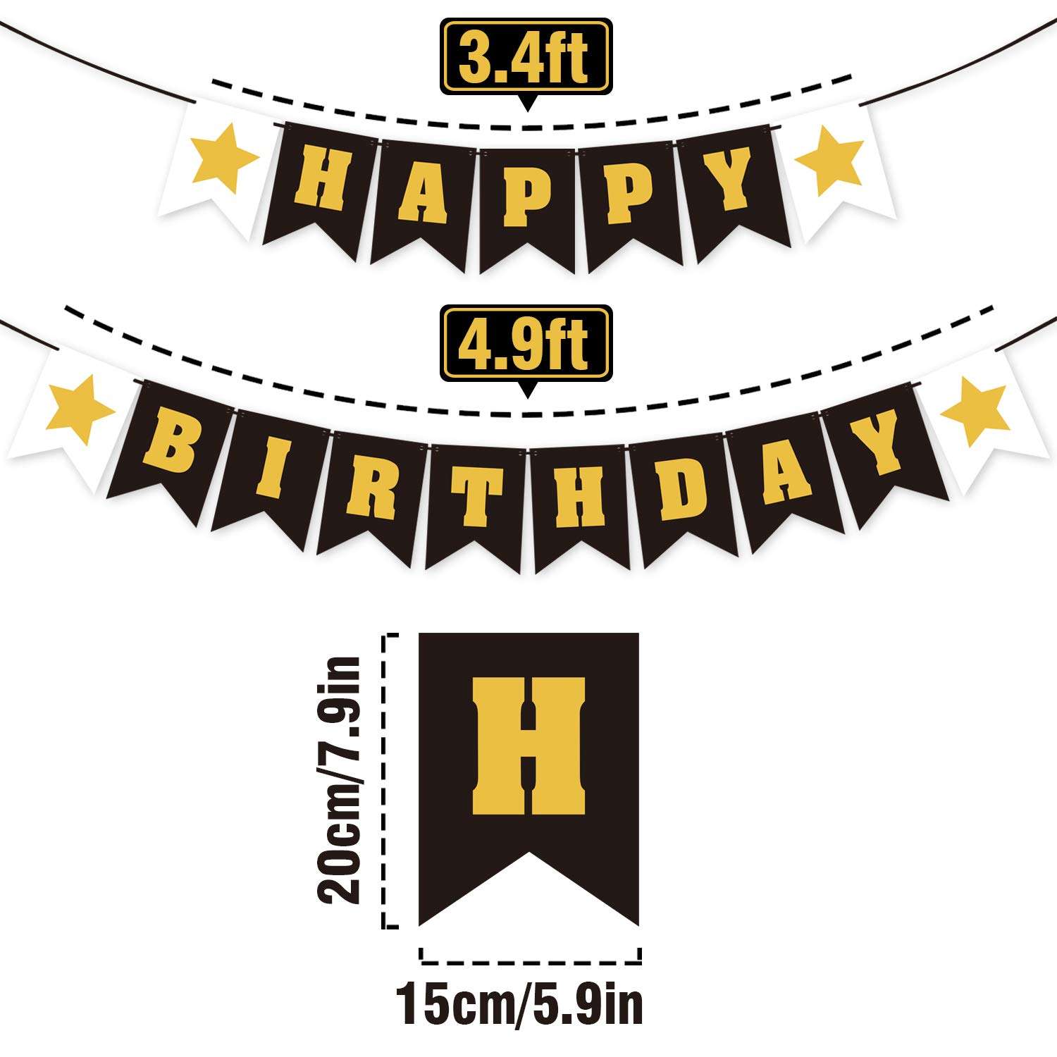 LINGTEER 45th Birthday Party Decorations Set - Happy Birthday Banner, Swirl Streamers & Hanging Backdrop for 45 Years Old Celebration | Perfect for Home, Office, or Outdoor Birthday Party Decor