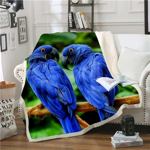 Blue Parrot Kids Throw Blankets 50x60 Inch - Soft Microfiber Flannel Fleece Blanket for Boys & Girls | Cozy Weighted Blanket for Bed, Sofa & Couch | Perfect for Nap Time, Movie Nights & Winter Snuggles