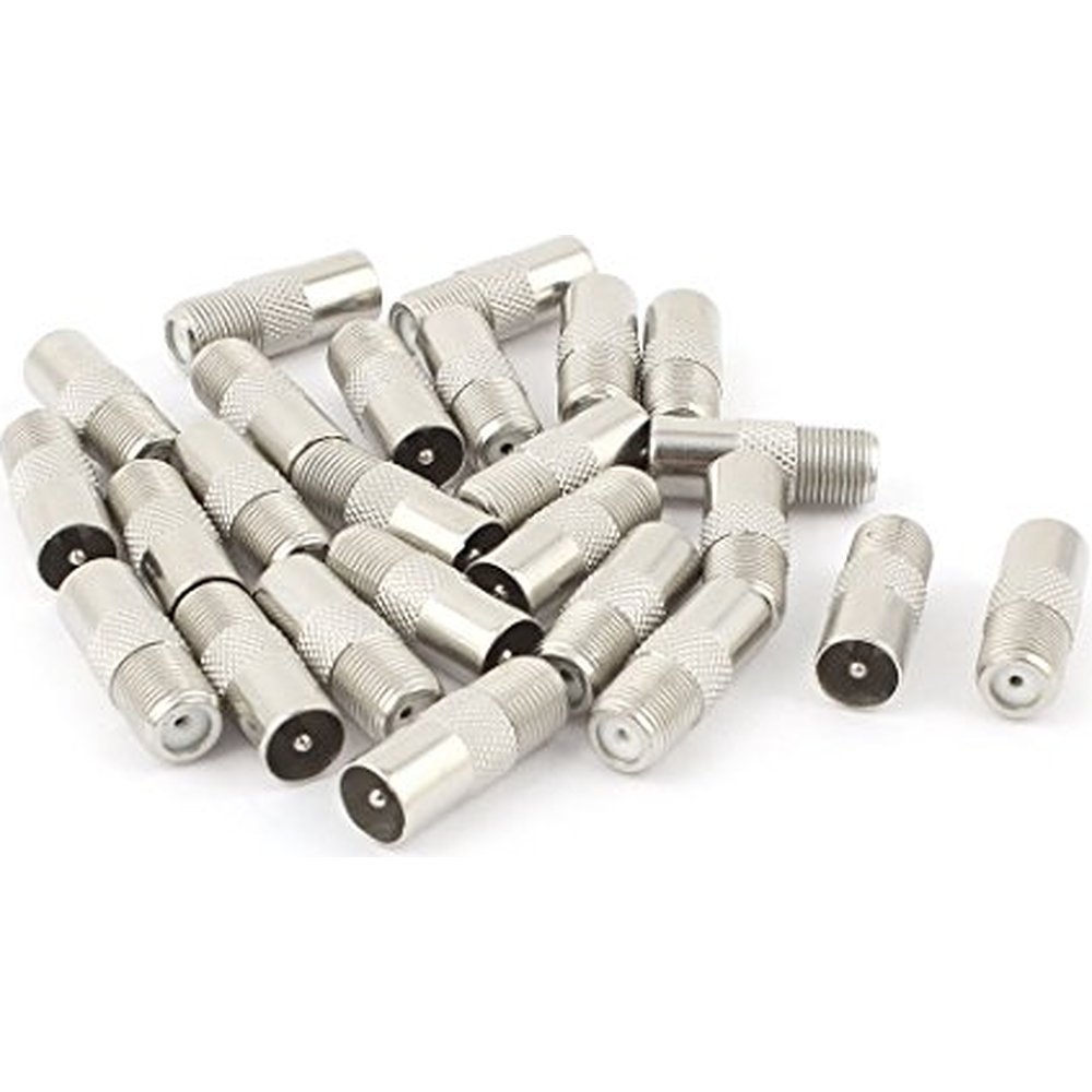 25 Pcs F Type Female to PAL Male RF Coaxial Connector - Quick USA Shipping - Perfect for TV Antenna, Satellite & Cable Connections