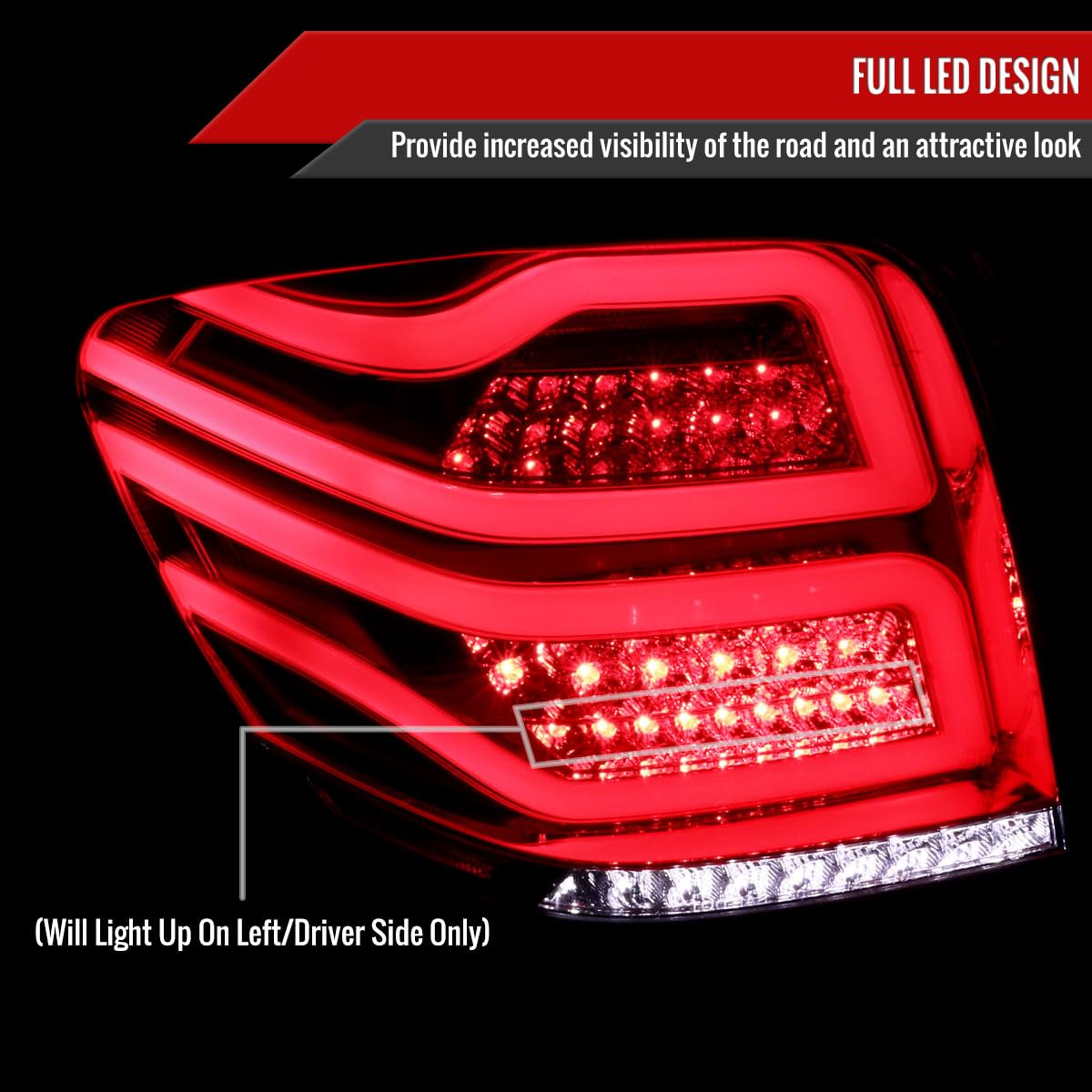 06-11 Car LED Tail Lights - Red Smoke Brake Lamps Pair for Enhanced Visibility & Style | Perfect for Night Driving & Custom Car Upgrades