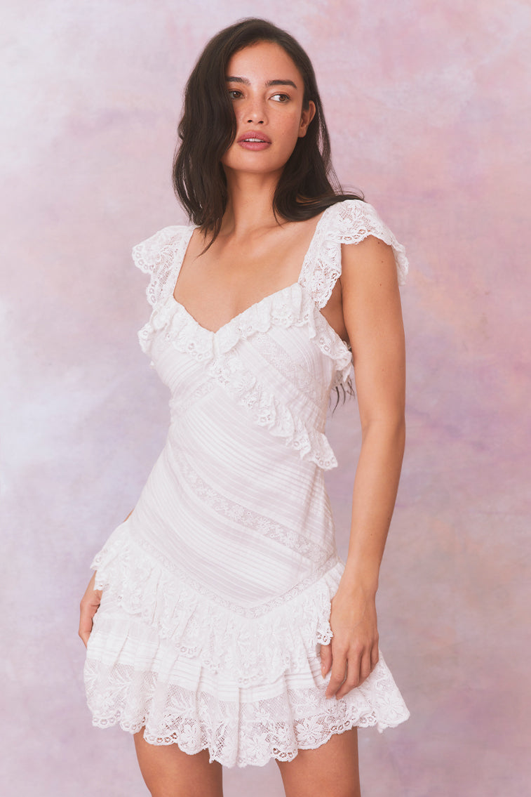Bensley Women's Fitted Lace Mini Dress - Elegant Party Cocktail Dress for Evening Events, Date Night & Special Occasions