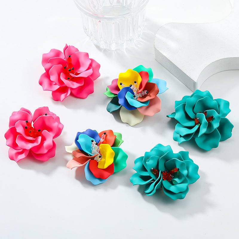 Bohemian Resort Style Handmade Floral Earrings for Women - Boho Chic Dangle Drop Earrings for Beach Vacation, Summer Festival & Wedding Accessories