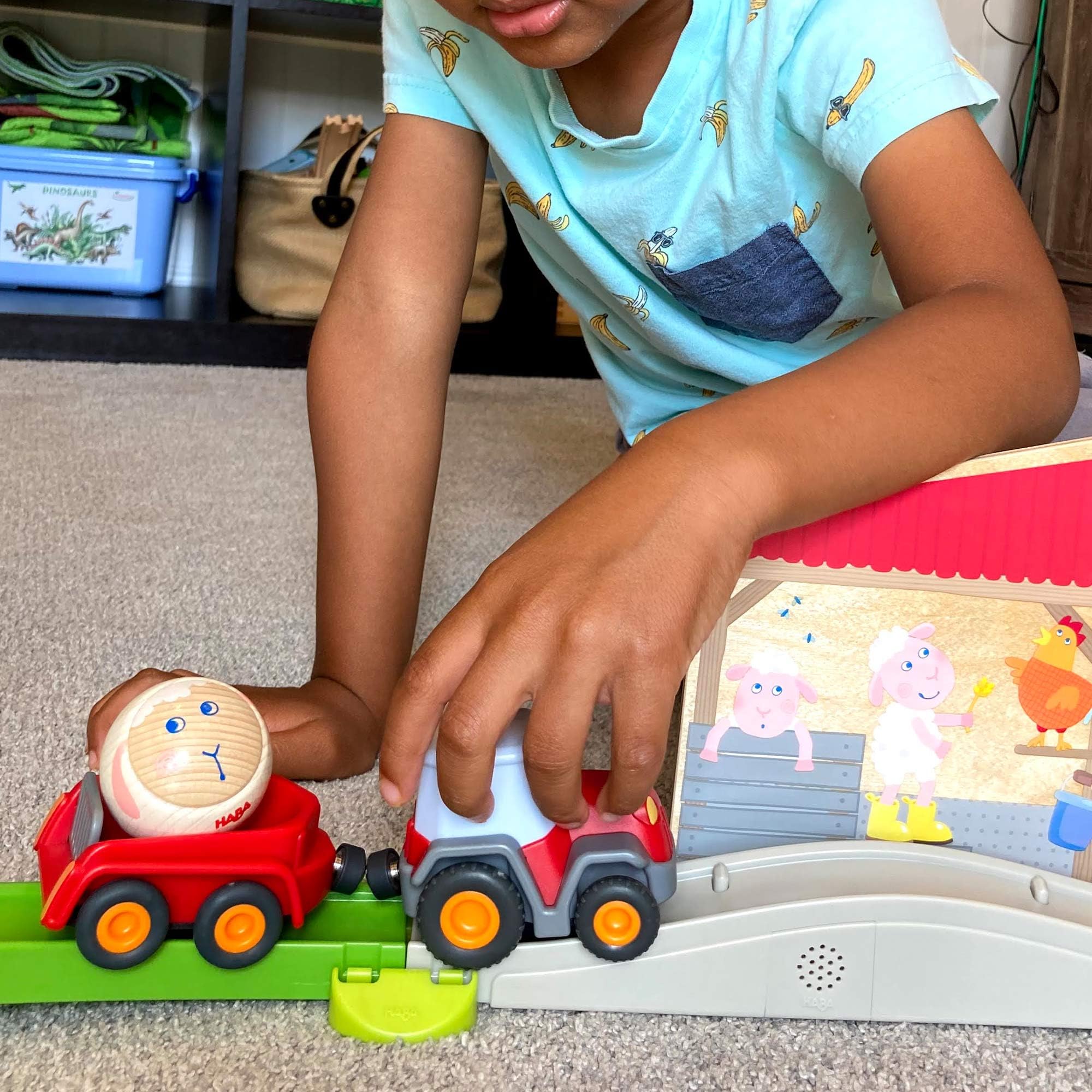HABA Kullerbu Farmyard Starter Set with Sound - Wooden Baby Toy with Animal Sounds for Early Learning & Sensory Play - Perfect for Toddlers & Preschoolers at Home or Daycare