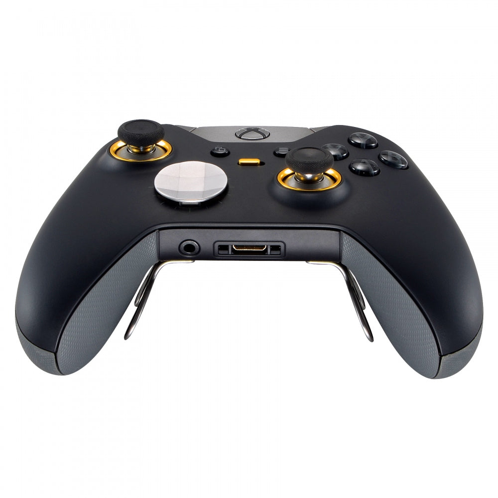eXtremeRate Matte Chrome Gold Button Accent Rings for Xbox One Elite Controller - Custom Design Replacement Parts for Enhanced Gaming Experience (Model XOJ130016GC) - Perfect for Competitive Gaming & Controller Customization