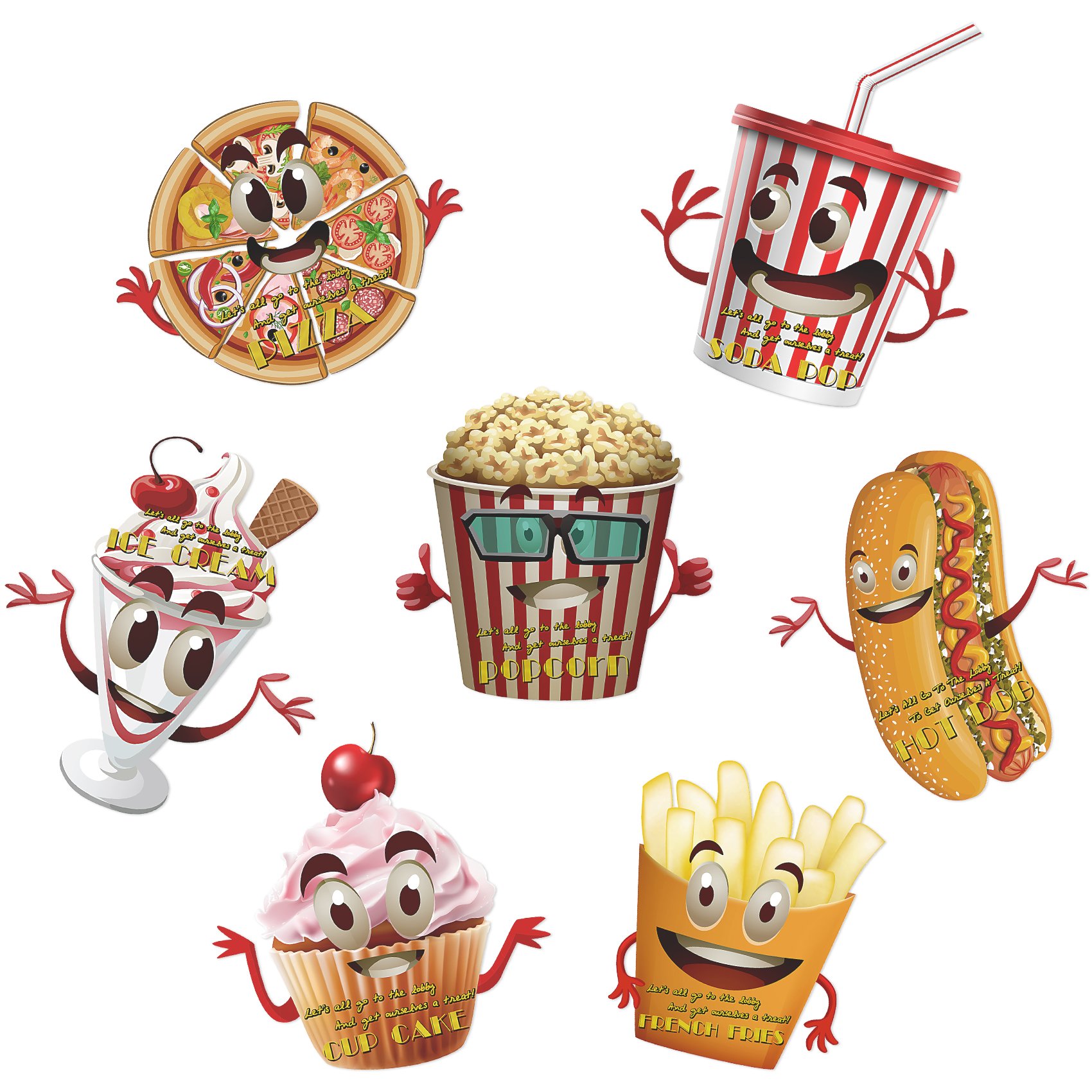 Movie Night Large Prepasted Food Sign - 7-Pack 18