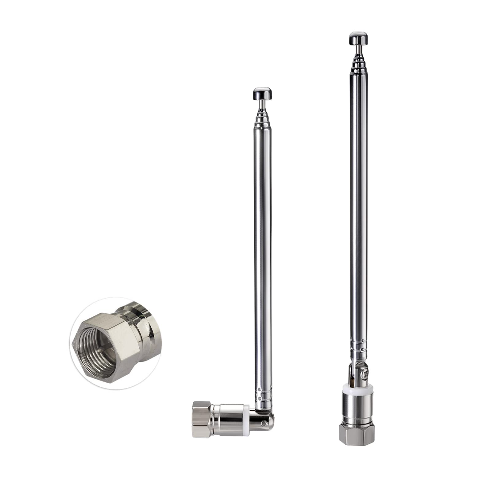 Superbat 75 Ohm FM Radio Antenna - Indoor Telescopic Antenna for Home Stereo, TV Tuner & Tabletop Radios - Compatible with Pioneer, Onkyo, Yamaha, Marantz & Bose Wave Music Systems - Perfect for Home Entertainment & Music Listening