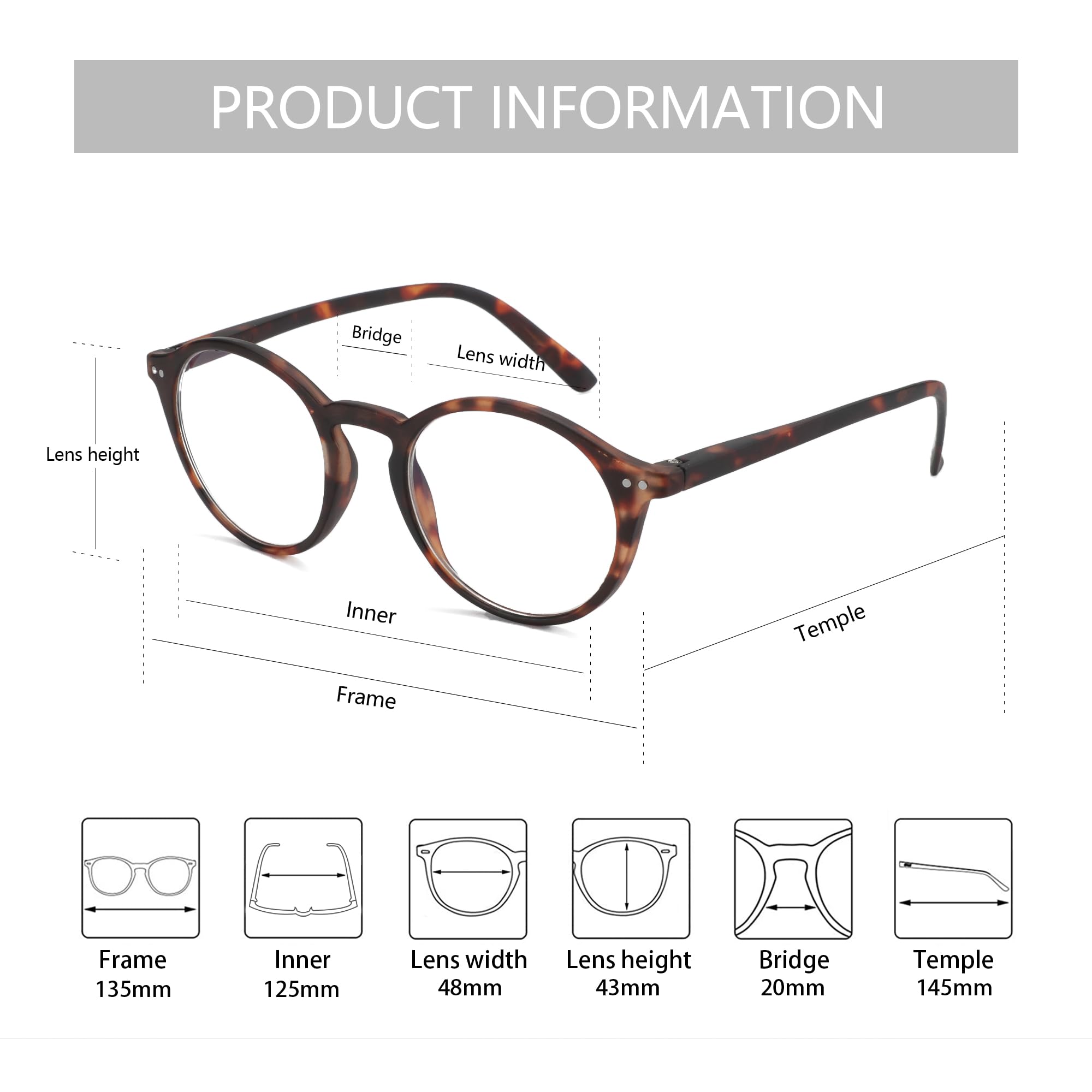 BLUEMOKY Blue Light Blocking Glasses 2 Pack - Reading Glasses for Women & Men, Computer Readers with Spring Hinge - Reduce Eye Strain for Office Work, Gaming & Screen Time