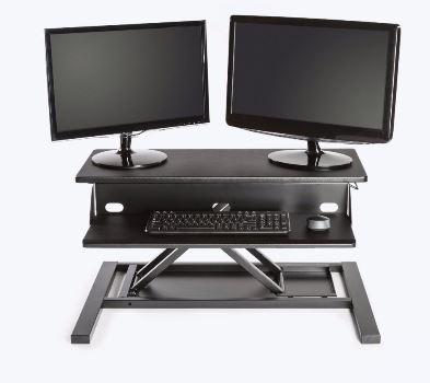 Luxor Level Up 32 Pro Standing Desk Converter - Adjustable Height Desktop Riser for Home & Office Workspace - Perfect for Ergonomics, Computer Work, and Video Conferencing