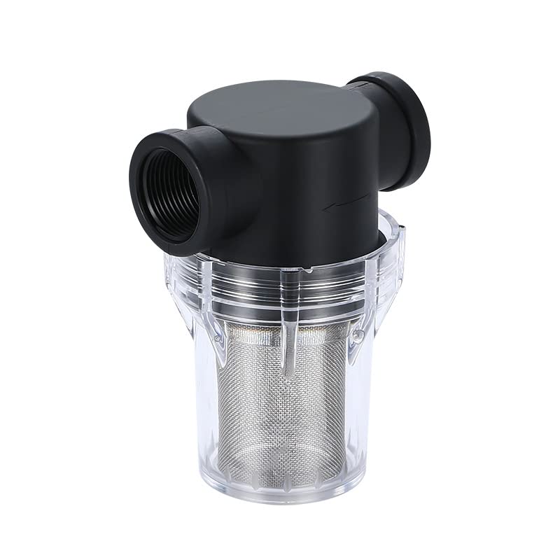 1/2 Inch Female NPT In-Line Twist-On Water Pump Strainer Filter with 100 Mesh Stainless Steel Screen - for RV Water Systems, Garden Hose Connections & Pump Protection (Durable Filtration Solution)