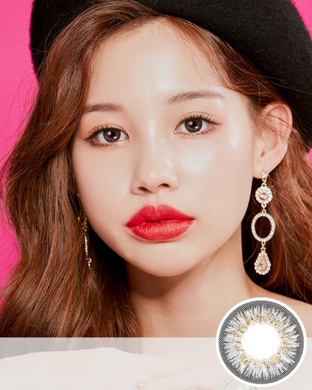 Monthly Colored Prescription Contact Lenses - Gray (2Pcs) | Natural Eye Color Change for Daily Wear & Special Occasions