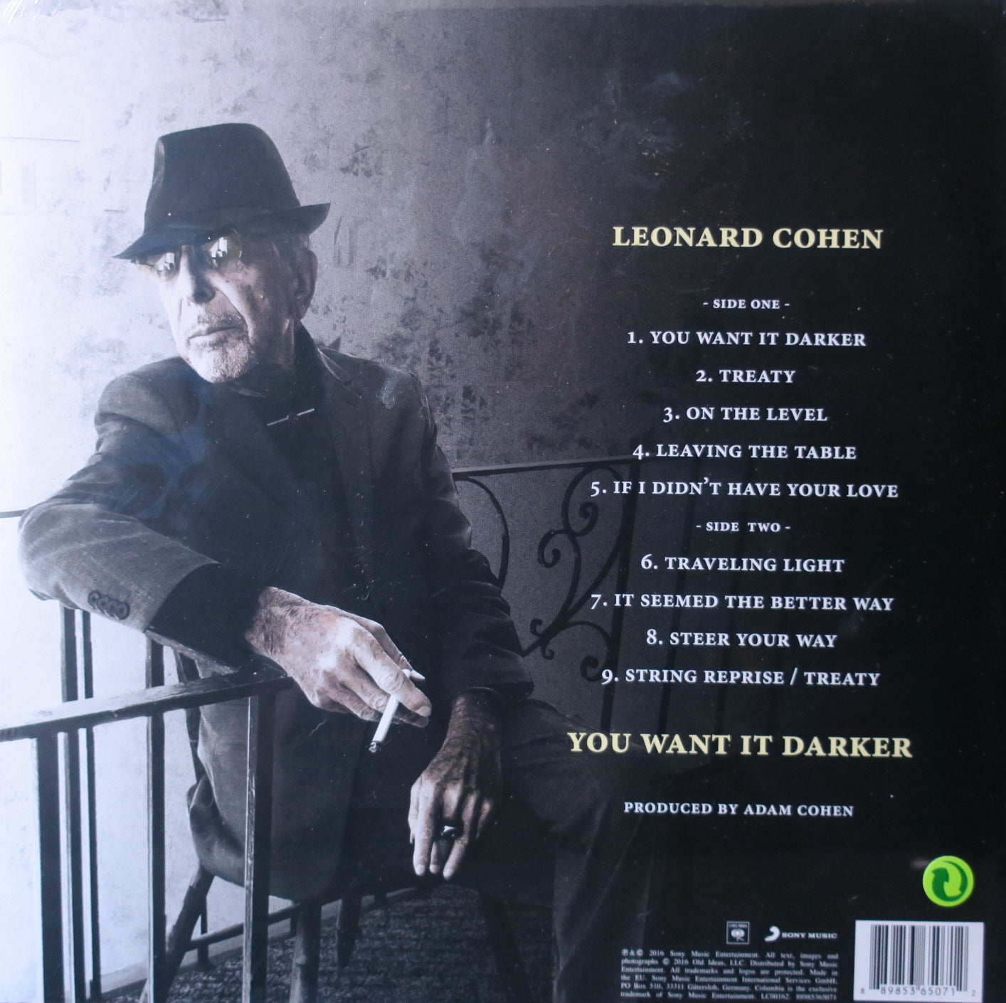 LEONARD COHEN 'You Want It Darker' Vinyl Record LP - Limited Edition 180g Audiophile Vinyl for Music Collectors & Home Listening