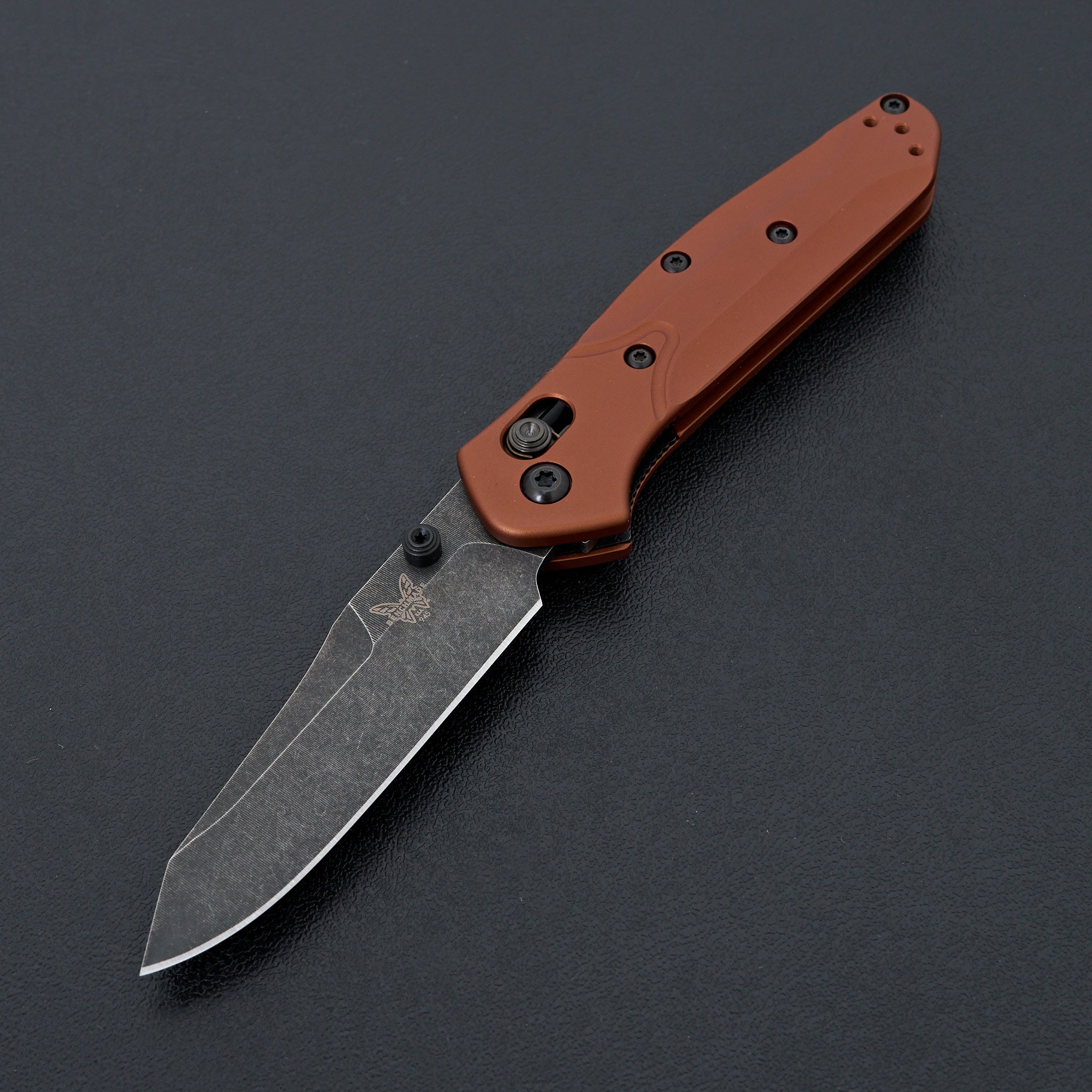 Benchmade 945 Mini Osborne Folding Knife - Burnt Copper Aluminum Handle, EDC Pocket Knife for Outdoor, Camping, Hiking & Everyday Carry