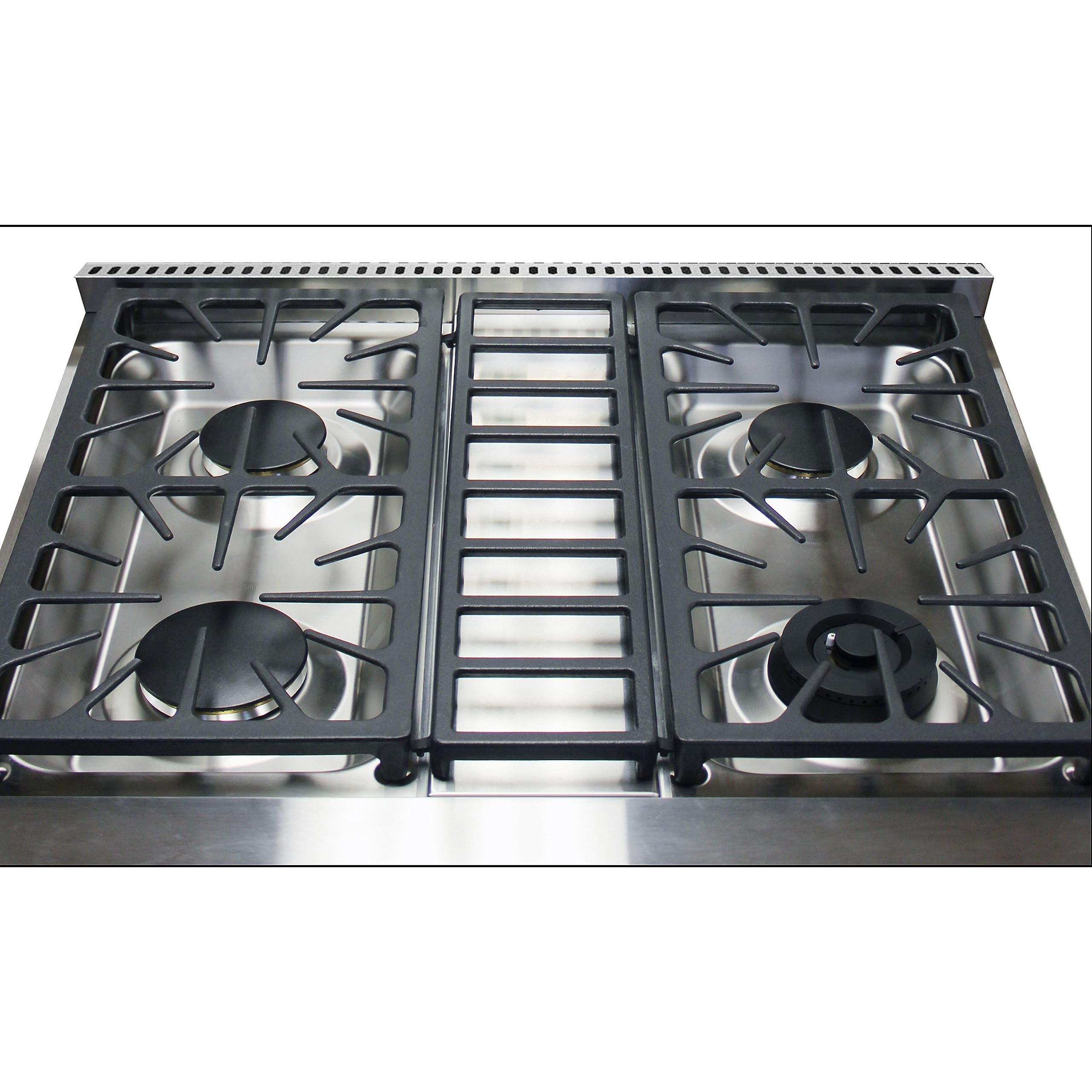 30-Inch DE300GRTSS Freestanding Gas Range with 4 Burner Cooktop, Porcelain Convection Oven & Broil Function - Continuous Stainless Steel Grates & Metallic Finish for Modern Kitchens | Perfect for Baking, Roasting & Family Cooking