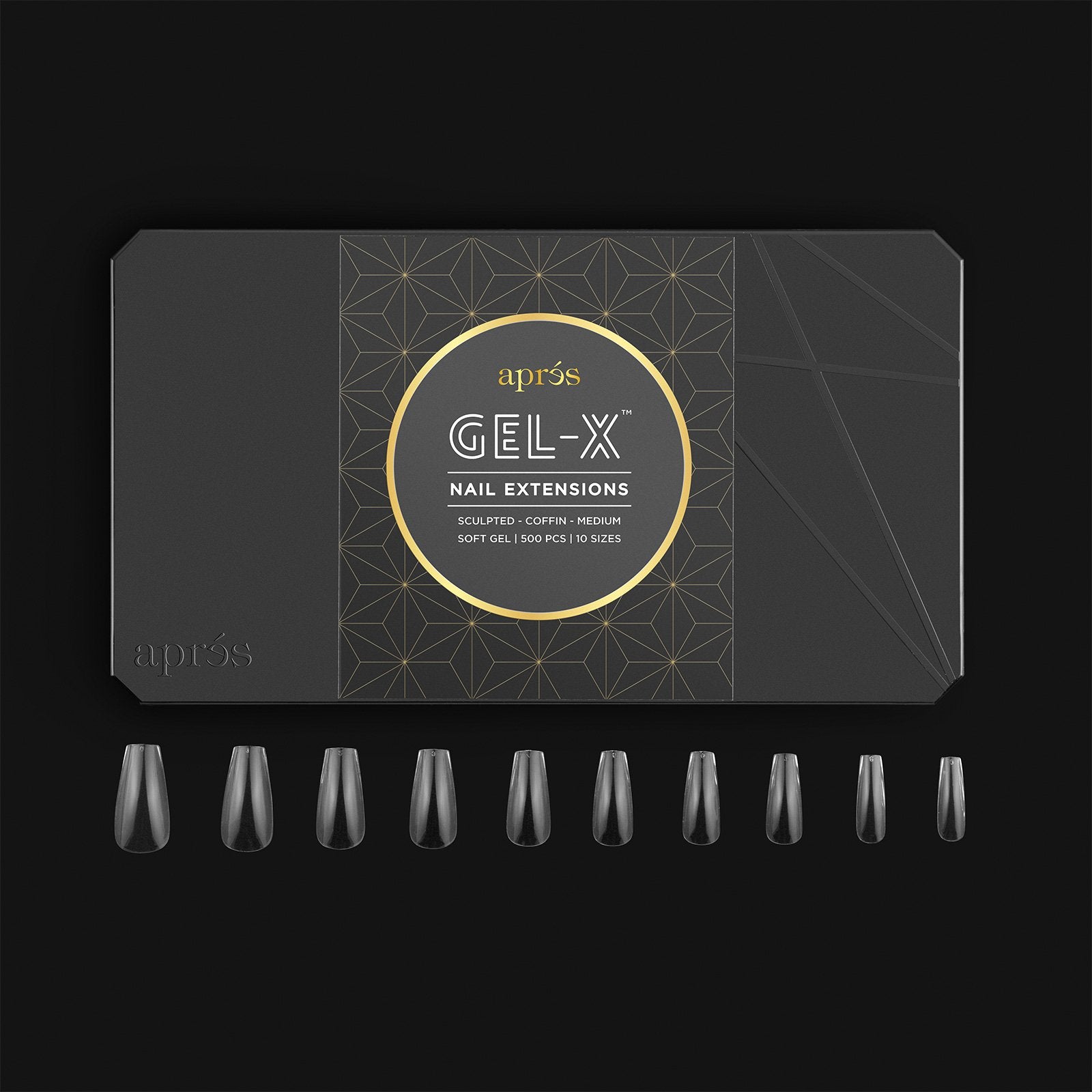 Apres Gel X Nail Extension System - Sculpted Coffin Medium 500 Tips for Professional Salon & DIY Manicure at Home