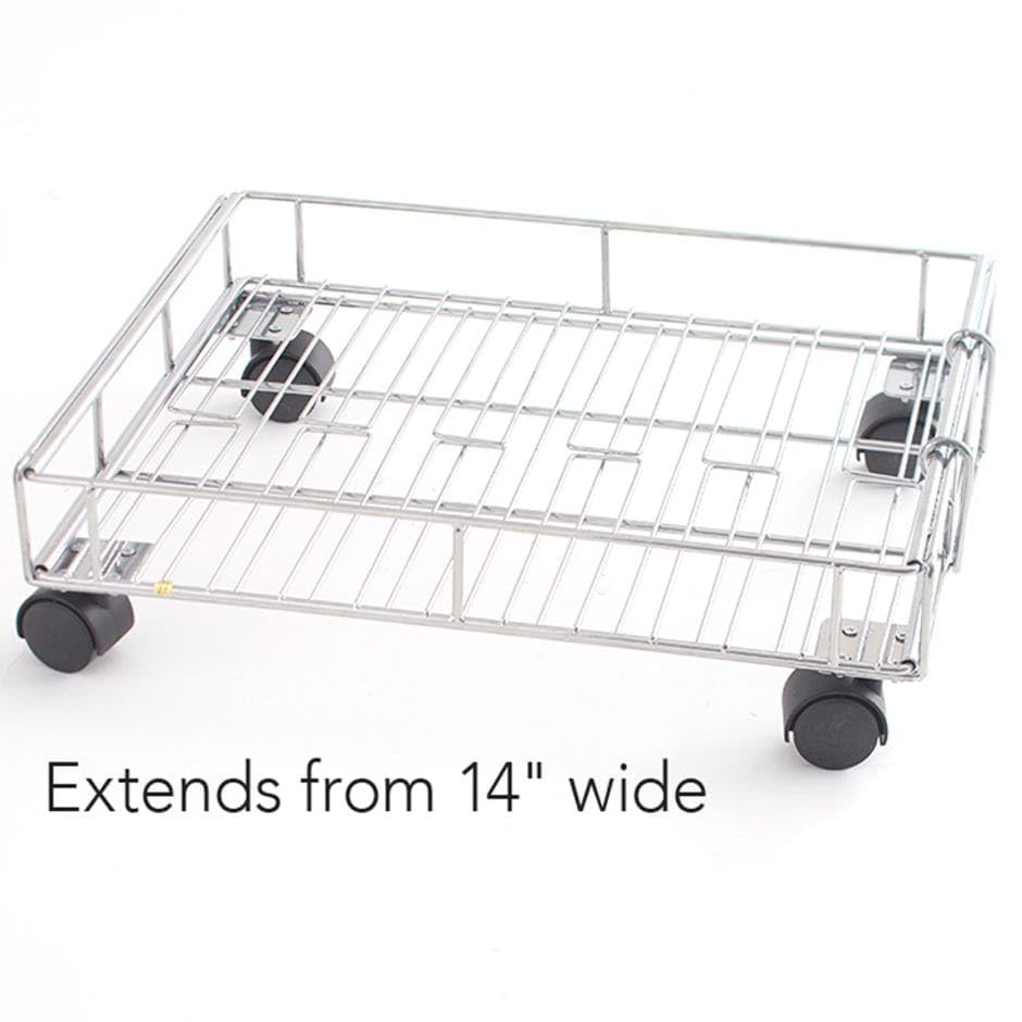 Expandable Rolling Metal Storage Basket for Home & Kitchen - Silver, Space Saving Organizer