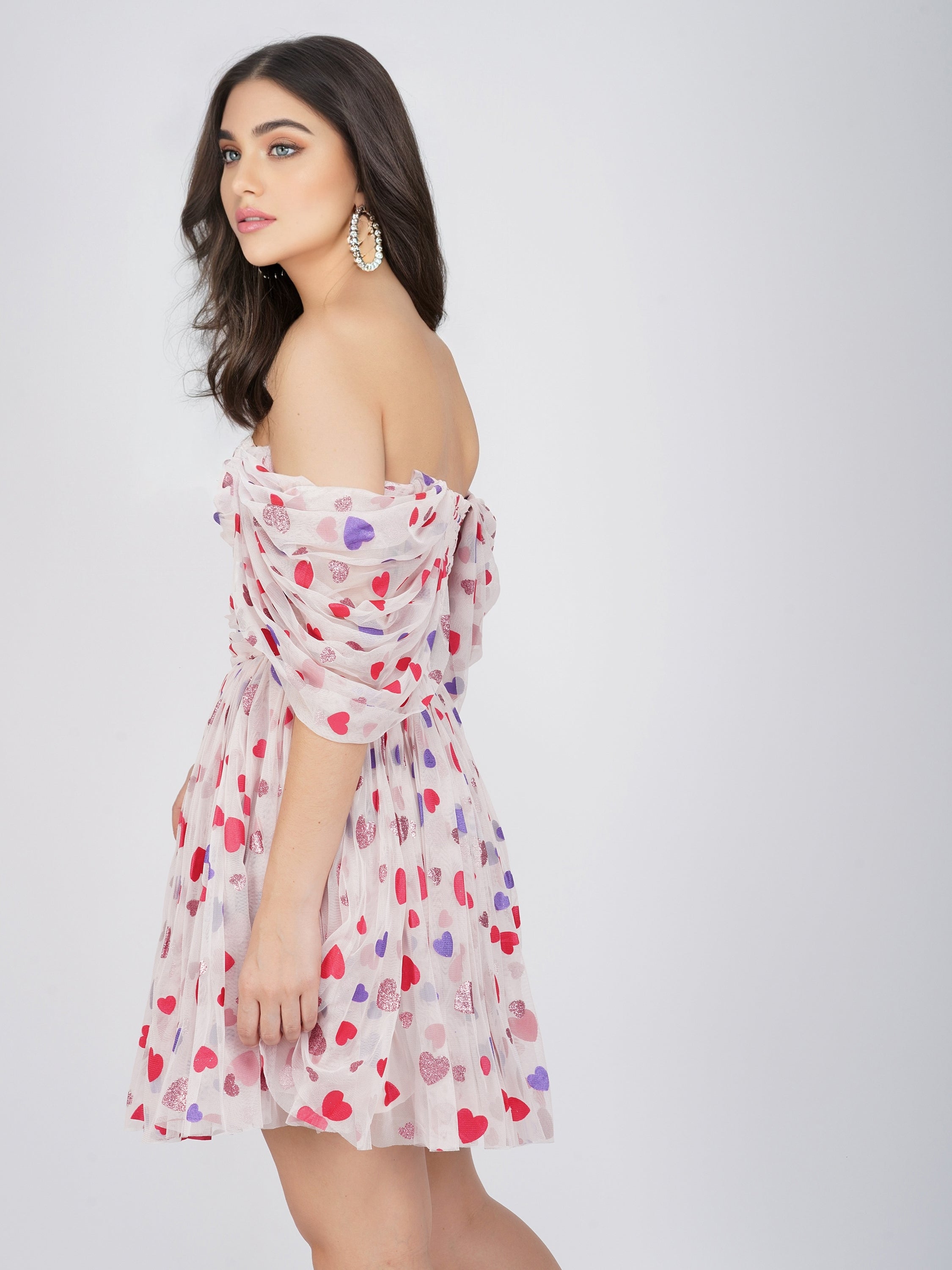 Stylish Sydney Rainbow Heart Mini Dress for Women - Trendy Summer Party Outfit & Casual Date Night Dress