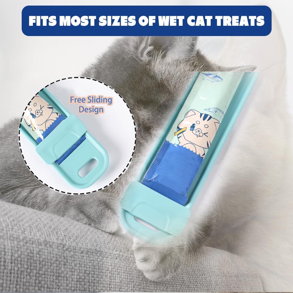Premium Cat Wet Food Dispenser Spoon - Blue | Squeeze & Feed Treat Spoon for Cats | Convenient Wet Food Storage & Feeding Tool | Perfect for Travel, Grooming & Training