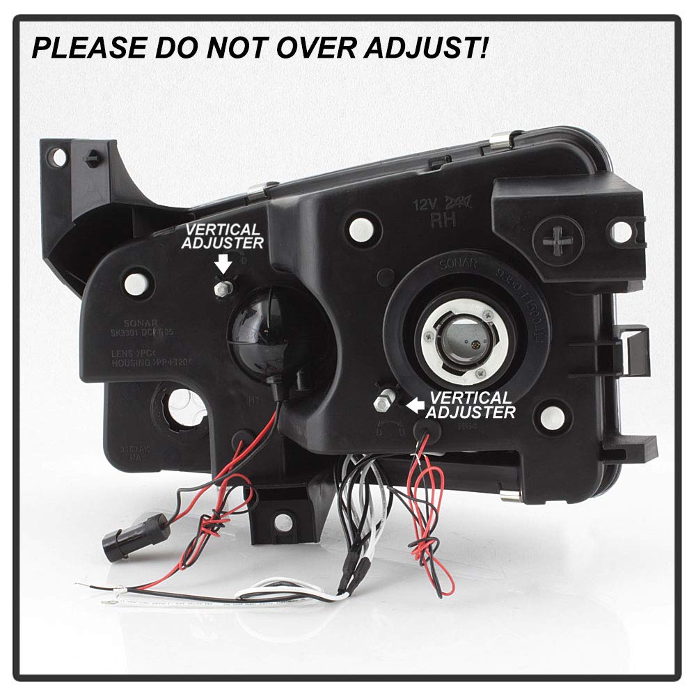 ACANII LED Halo Chrome Projector Headlights Assembly for 2006-2010 Dodge Charger - Durable Replacement Headlamps with Halo Rings (Driver & Passenger Side) - Upgrade Your Night Driving Visibility & Style