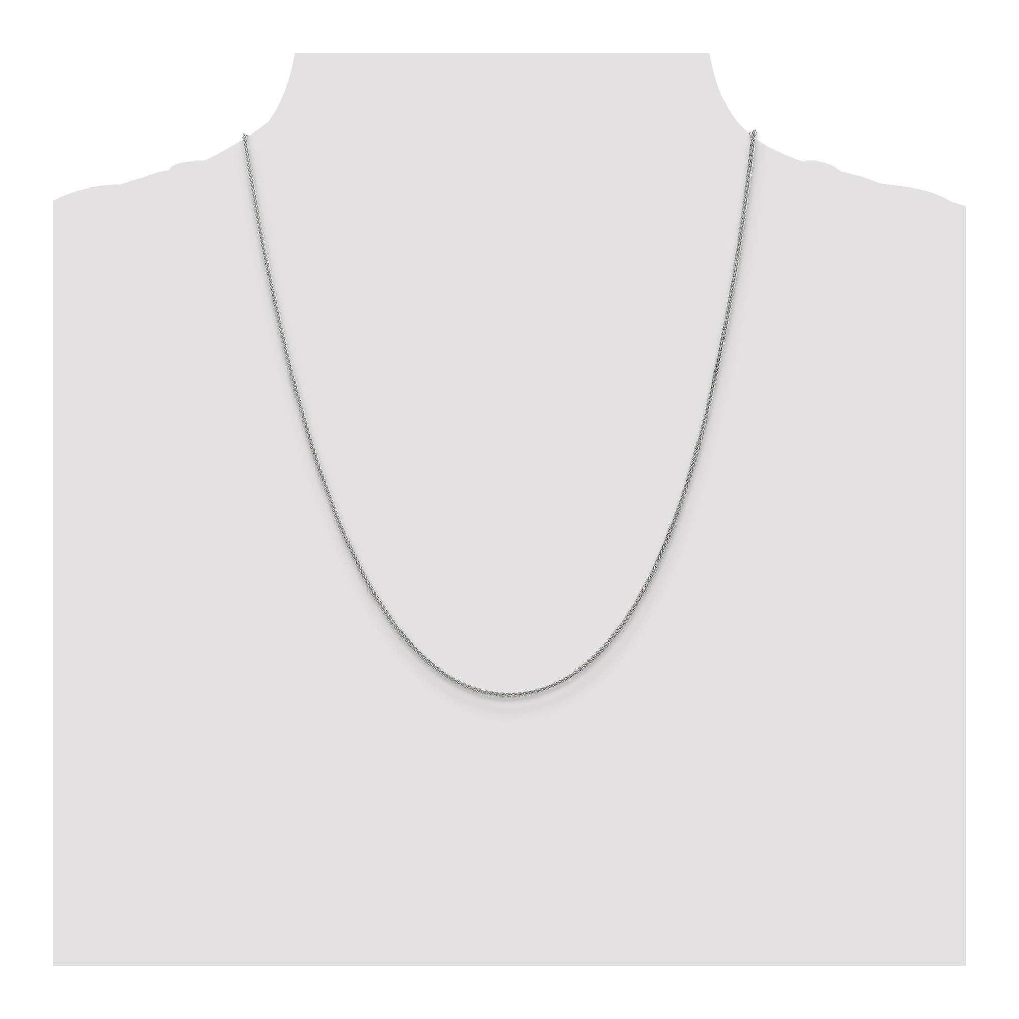10K White Gold 1.25mm Solid Polished Spiga Chain Necklace - 20 Inch Length - Durable & Elegant Jewelry for Women & Men - Perfect for Everyday Wear, Gifts & Special Occasions