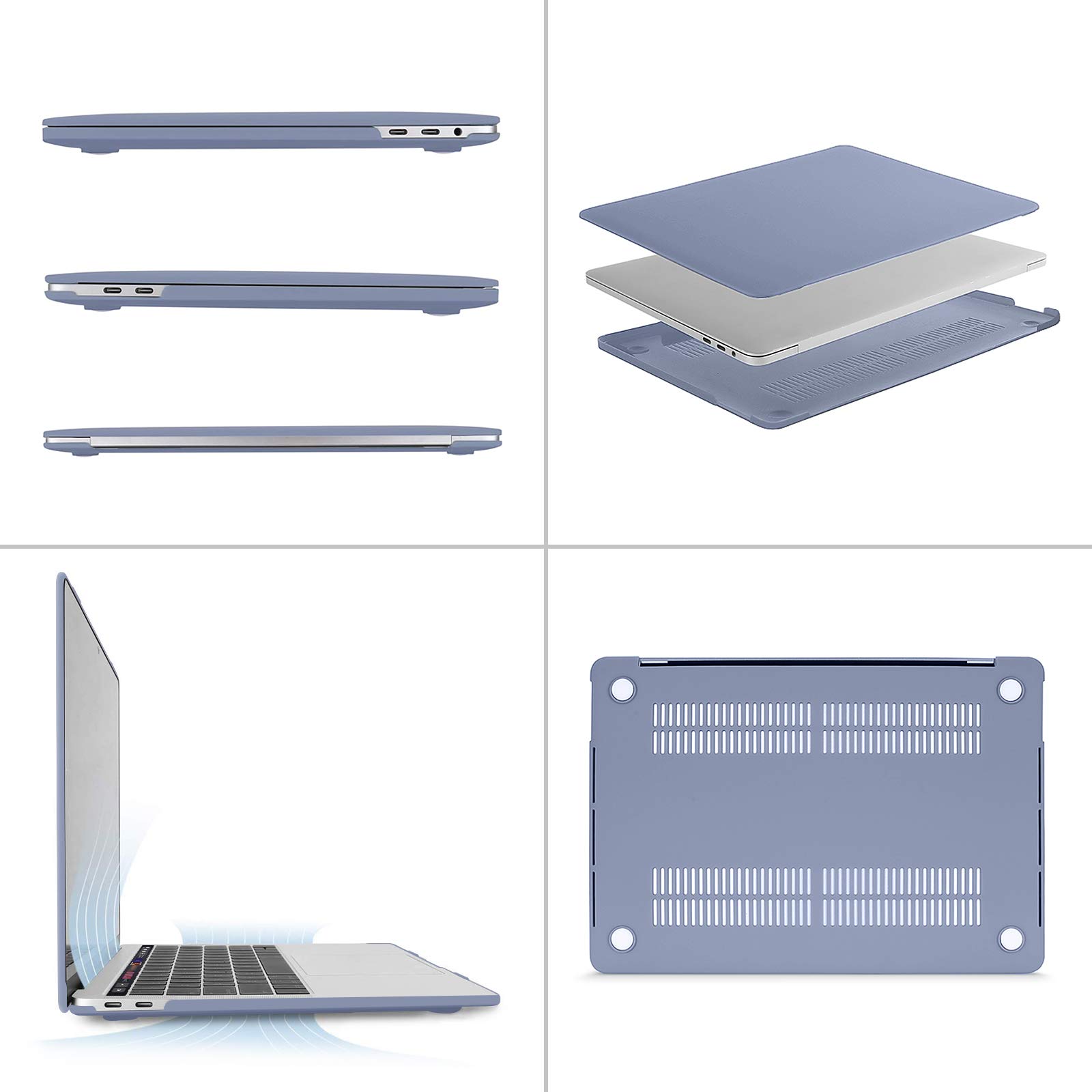 MOSISO Hard Shell Case for MacBook Pro 13 inch 2020 (A2338 M1 A2289 A2251) - Protective Plastic Cover with Keyboard Cover - Lavender Gray - Perfect for Work, Travel & School Use