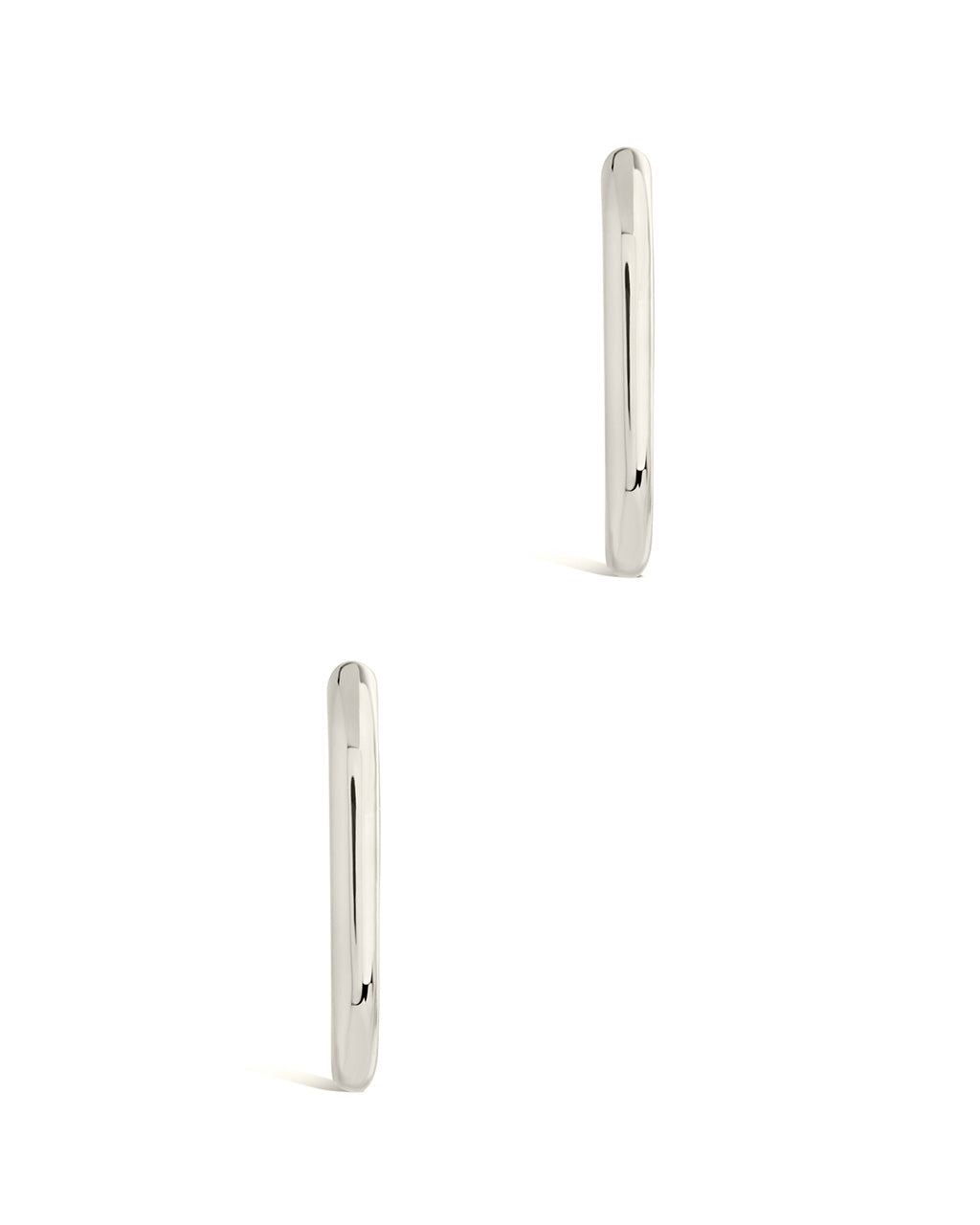 Josie Rectangular Hoop Earrings for Women - Sterling Silver Minimalist Dangle Earrings - Elegant Everyday Jewelry for Work, Party & Date Night
