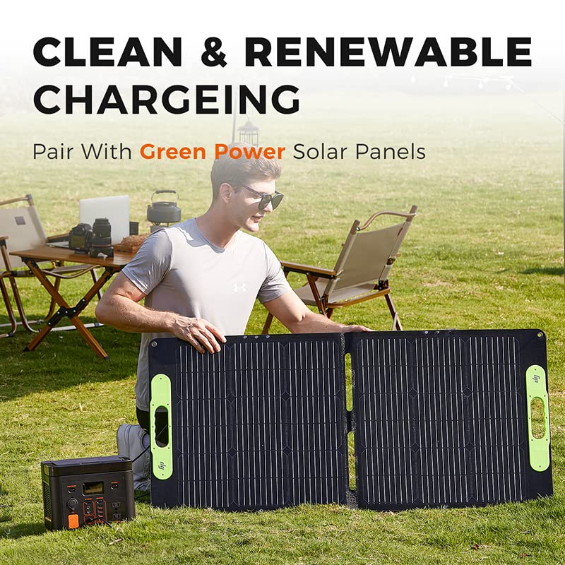 300W Portable Solar Generator with LiFePO4 Battery & 60W Solar Panel - 256Wh Power Station, 2 AC Outlets (110V) for Camping, Hunting, RV Trips & Home Emergency Backup Power