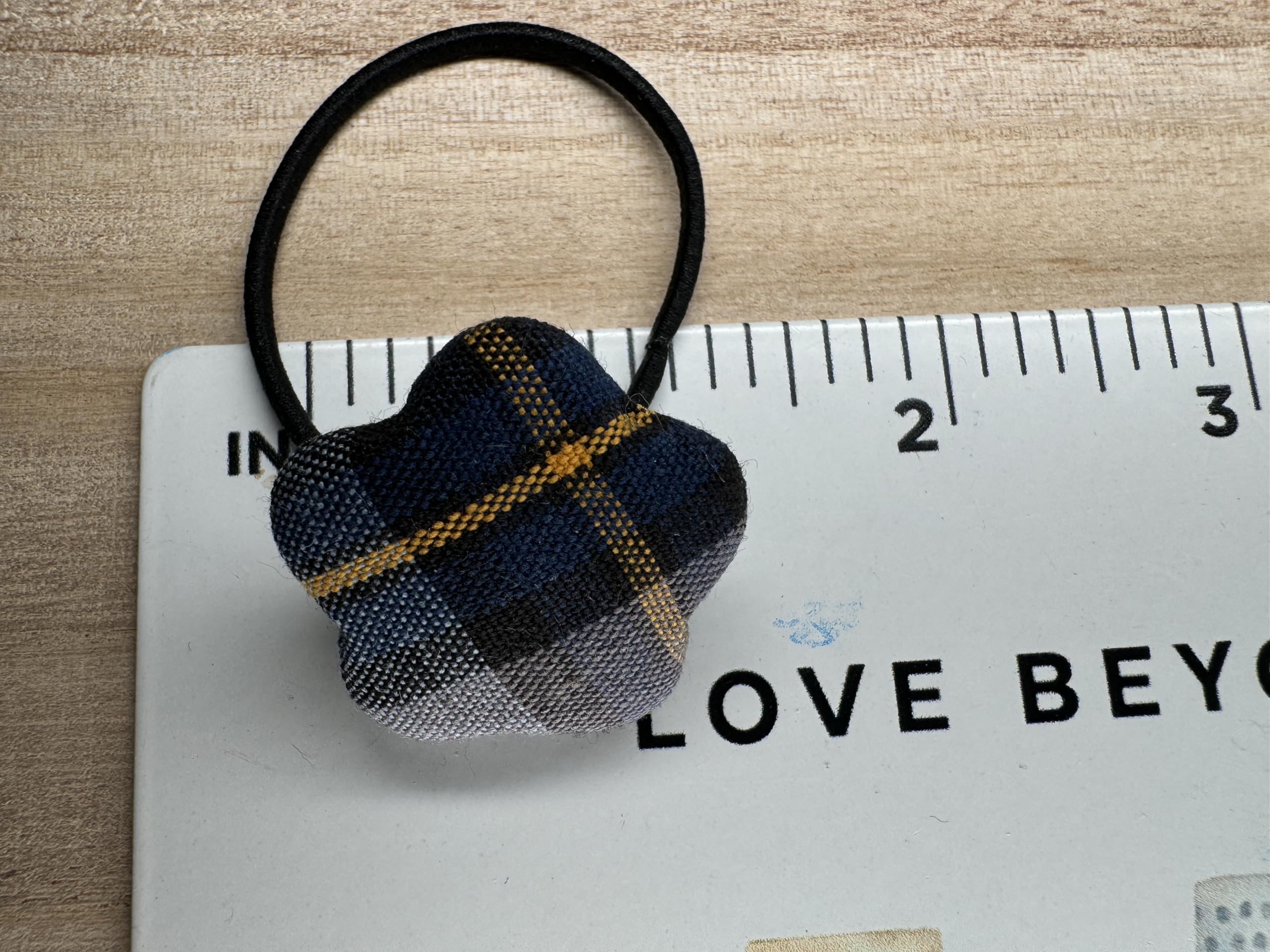Plaid School Uniform Hair Ties Set of 2 - Flower Shaped Button Hair Accessories for Girls & Women | Ponytail Holders & Hair Bobbles by AGD Accessories (Style #57) - Perfect for School, Work & Casual Outfits