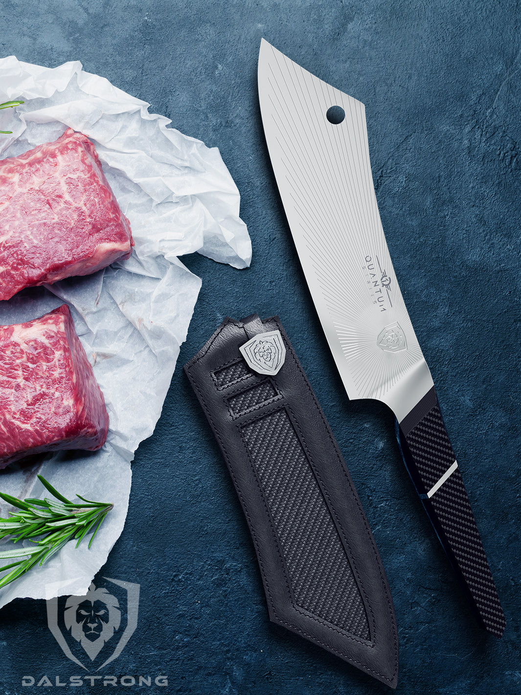 Dalstrong Crixus Quantum 1 Series 8-inch Chef & Cleaver Hybrid Knife - Professional Kitchen Knife for Slicing, Chopping & Meat Cutting