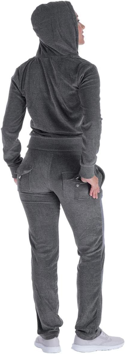 Women's Velour Sweat Suit Set - Comfortable Zip Hoodie & Jogger Pants for Workout, Lounge & Casual Wear | Soft Athletic Outfit for Yoga, Running & Everyday Comfort
