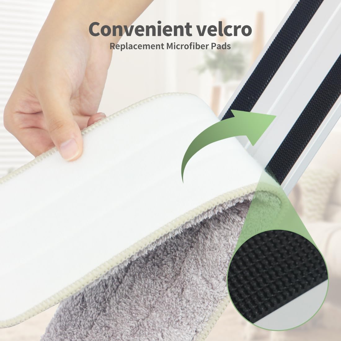 CQT Commercial Flat Microfiber Floor Mop Cleaning System - 24 Inch Wet Dry Dust Mop for Hardwood, Laminate & Tile Floors - Includes 4 Washable Pads & Stainless Steel Handle with Extension (PT14 Green) - Perfect for Homes, Offices & Commercial Spaces