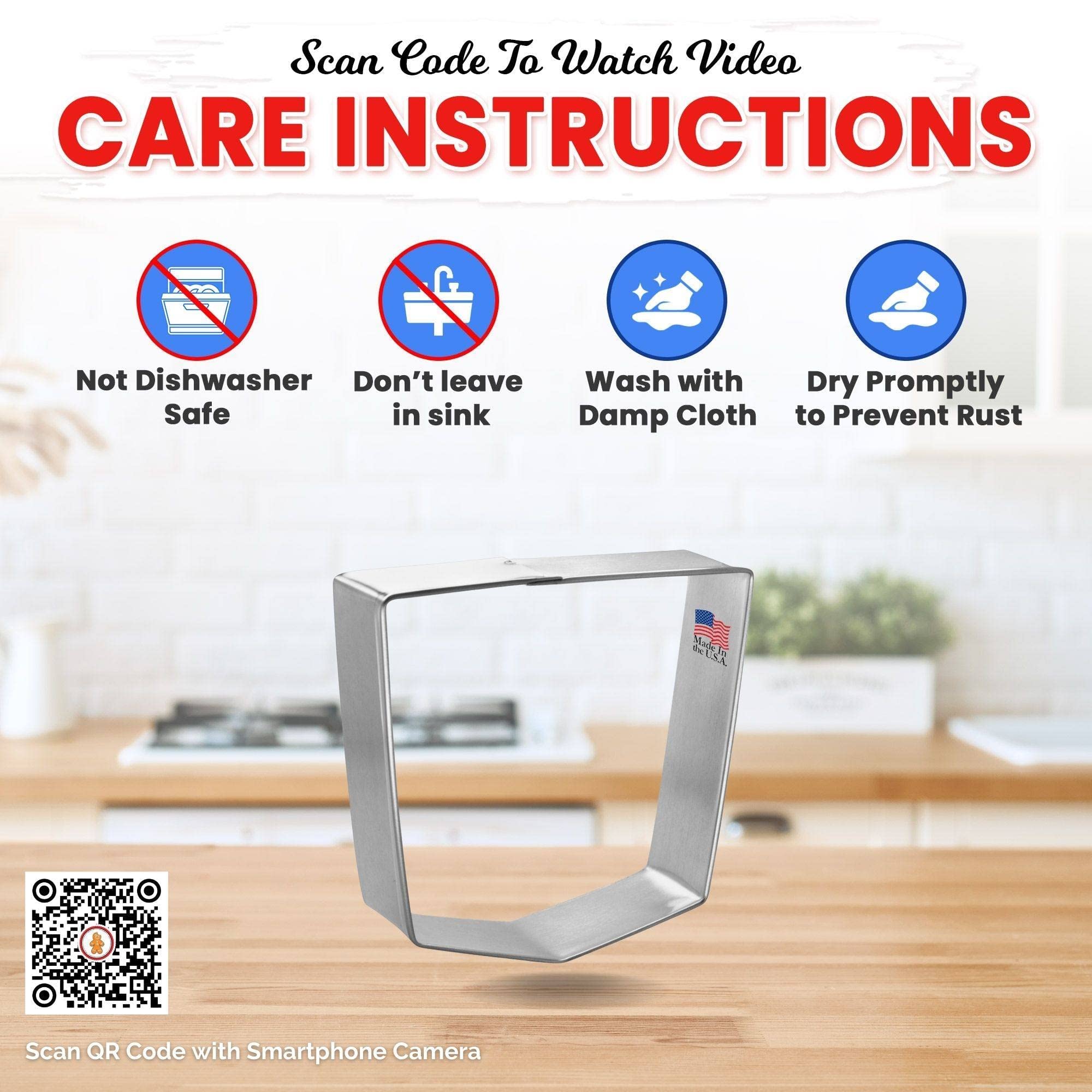Foose Back Pocket Cookie Cutter 3.75 Inch - Premium Tin Plated Steel Baking Tool - Durable Cookie Mold for Baking, Decorating & Gifts - Perfect for Christmas, Weddings & DIY Cookie Crafts