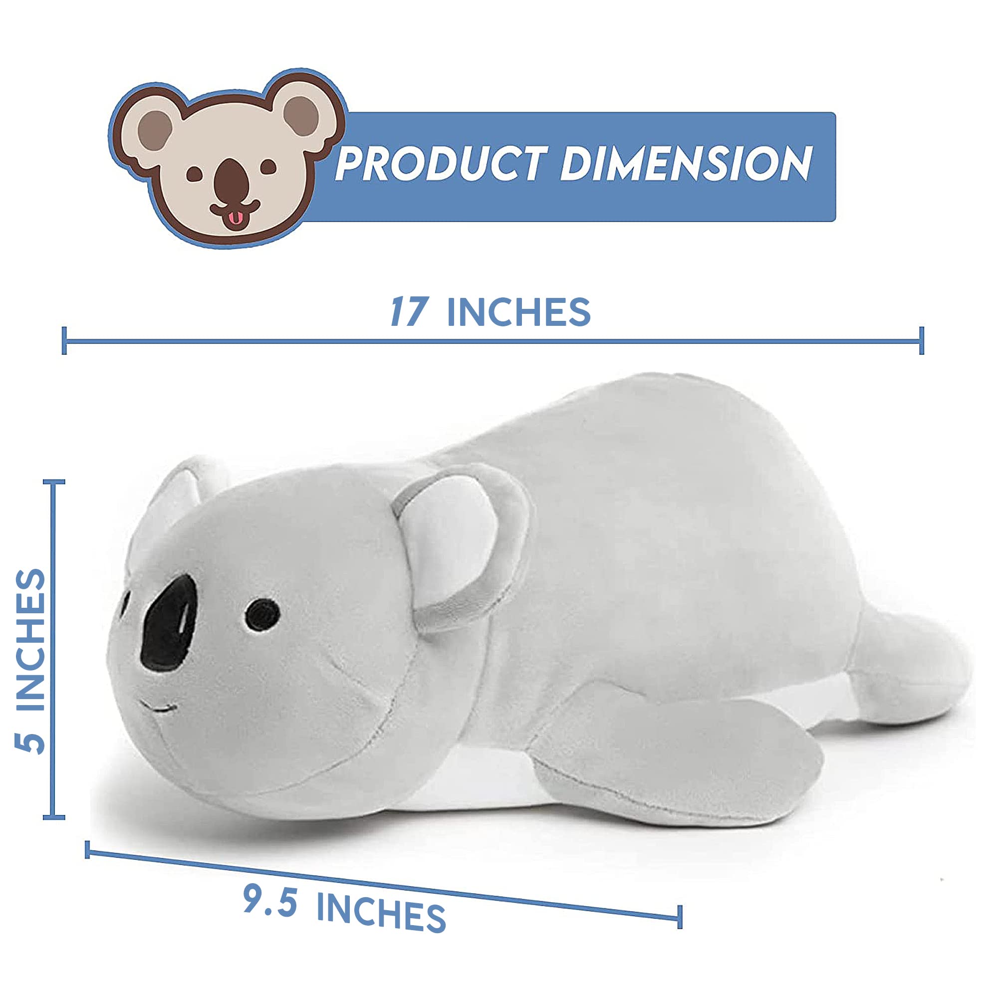**Adorable Koala Bear Plush Pillow - Soft Stuffed Animal Toy for Kids, Boys & Girls - Cute Kawaii Squishy Plushie for Bedroom Decor, Nap Time & Cuddling**