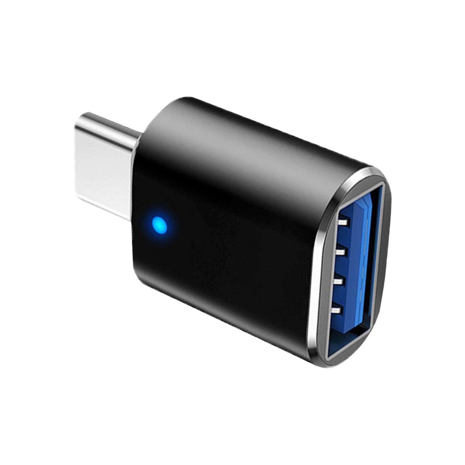 USB C to USB 3.0 Adapter with LED Light Indicator - Male to Female Type C Converter for Keyboard, Mobile Phone & Tablet - Perfect for Office, Travel and Home Charging
