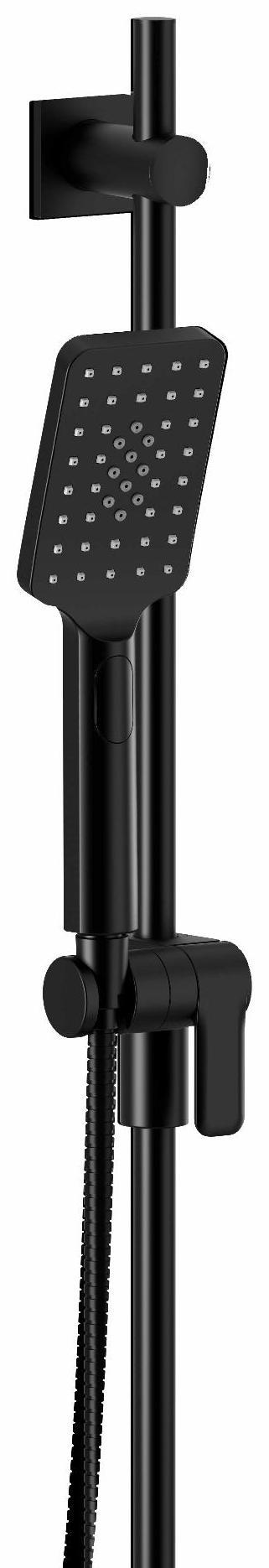 2-in-1 Handheld Shower Head with 36-Inch Adjustable Slide Bar - Black (4825BK) by RIOBEL - Perfect for Bathroom Renovation & Spa-Like Shower Experience