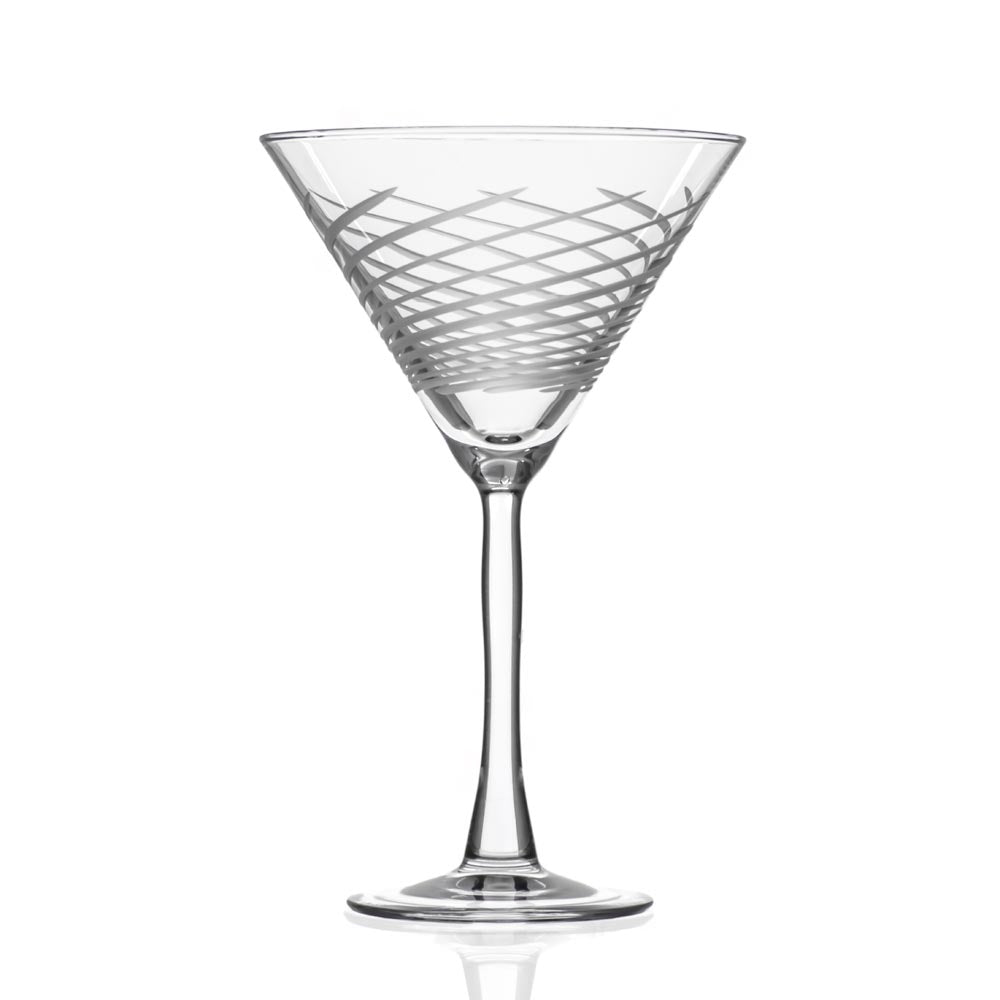 Premium 10oz Martini Cocktail Glasses Set of 4 - Elegant Cyclone Design for Classic Martinis, Cocktail Parties & Home Bar Decor - Dishwasher Safe Crystal Clear Glassware